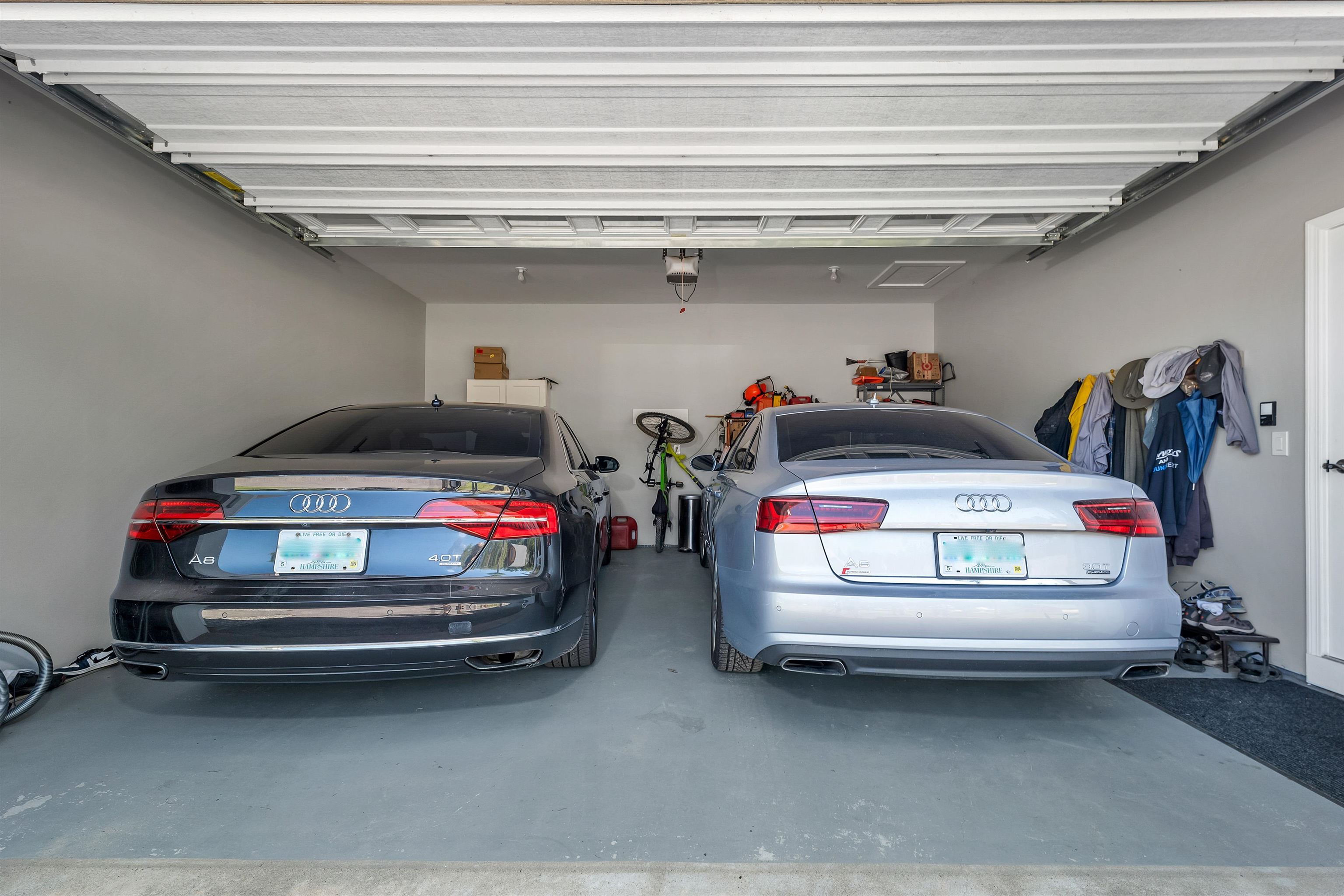 spacious two car garage