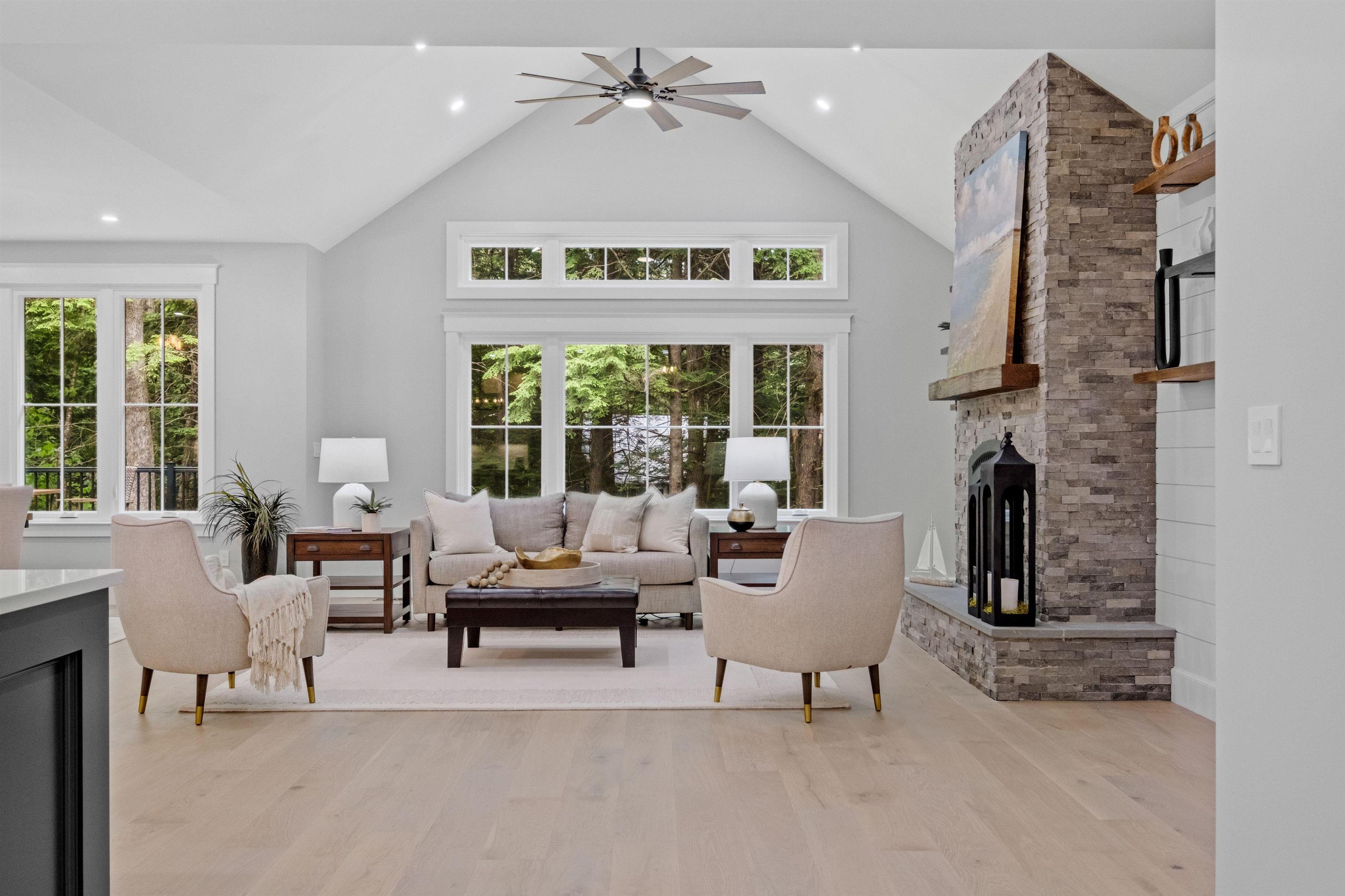 Oversized windows with sun drenched interiors