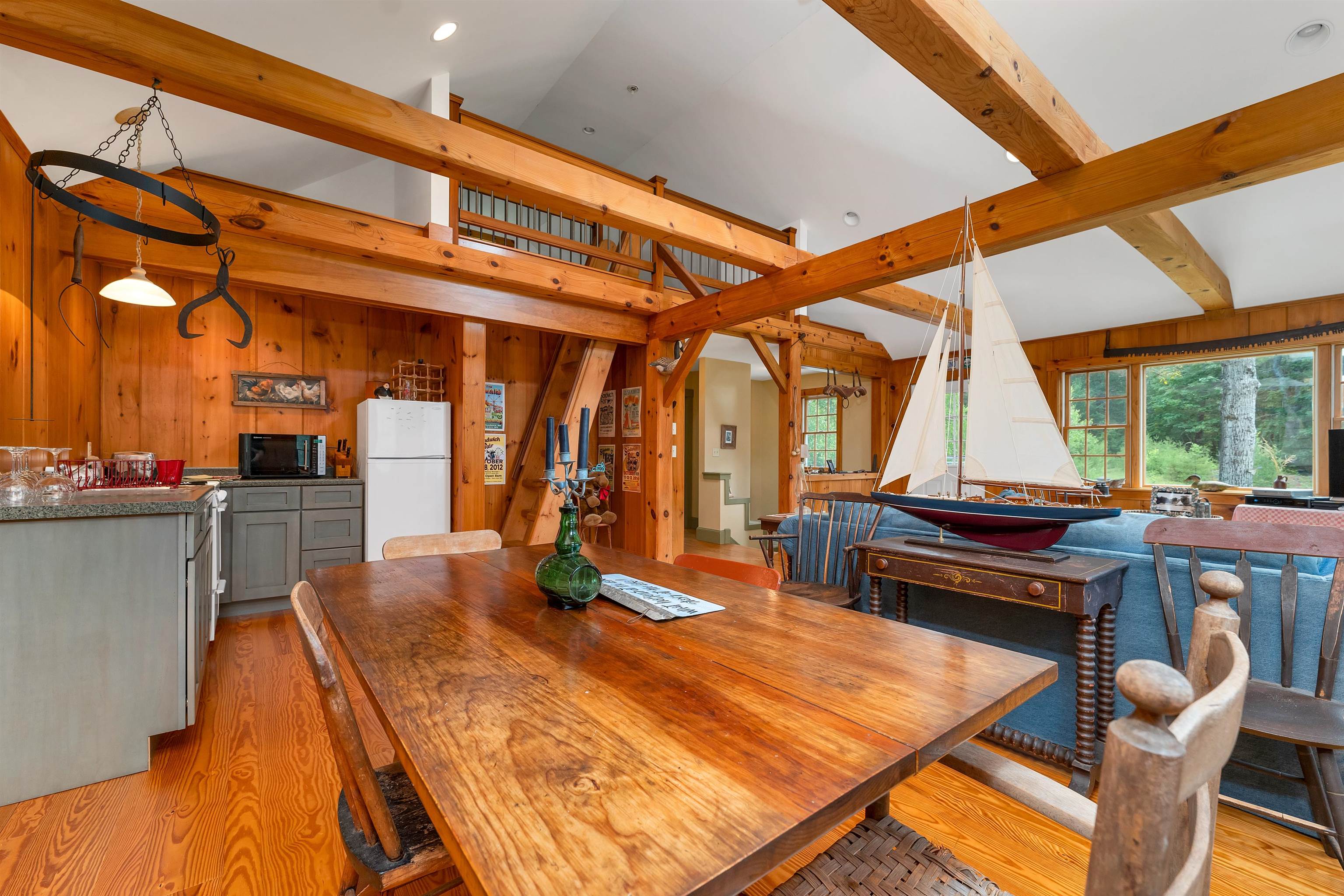 Open concept layout in the Post & Beam home