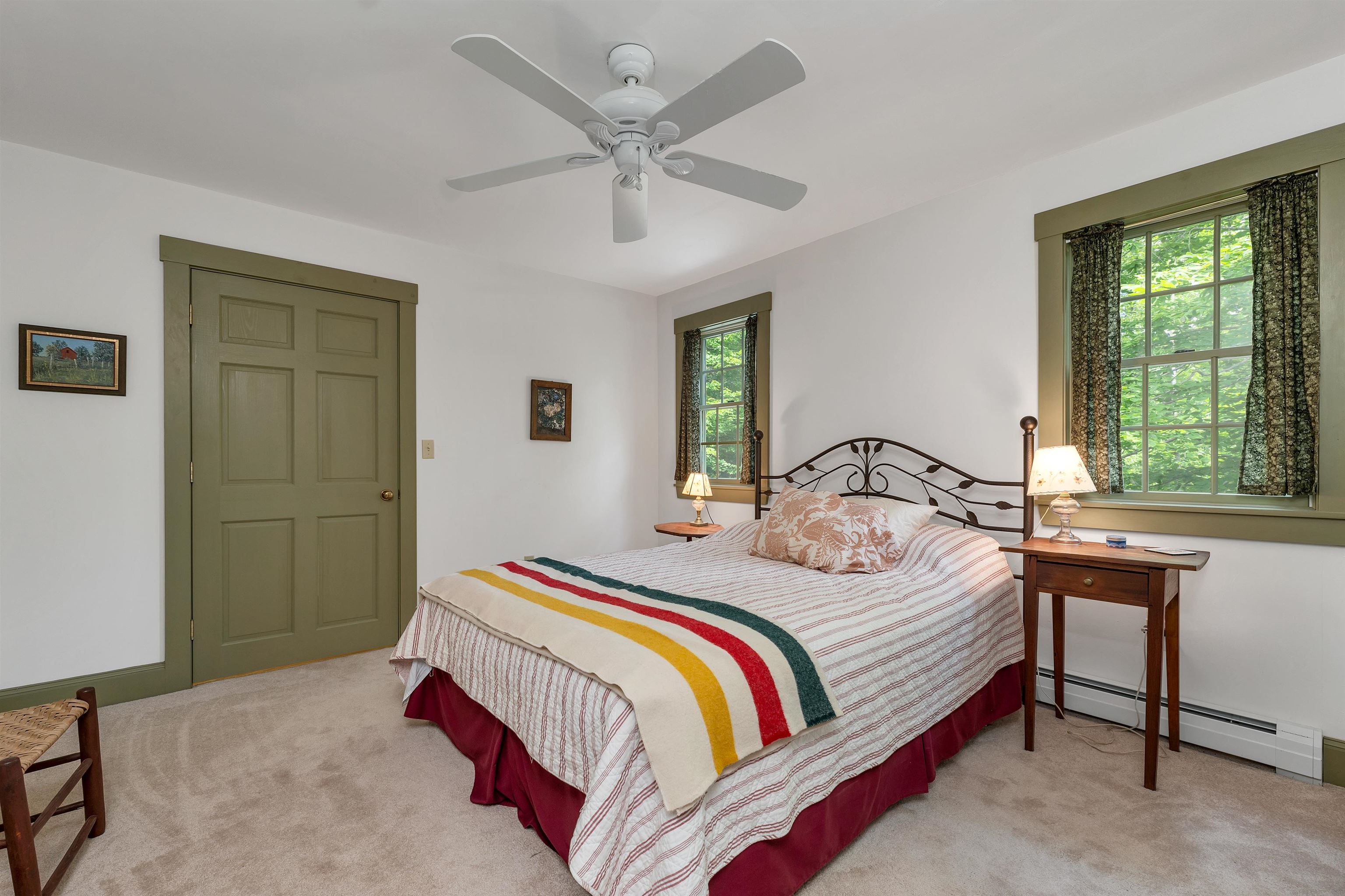 Primary bedroom in the Post & Beam home