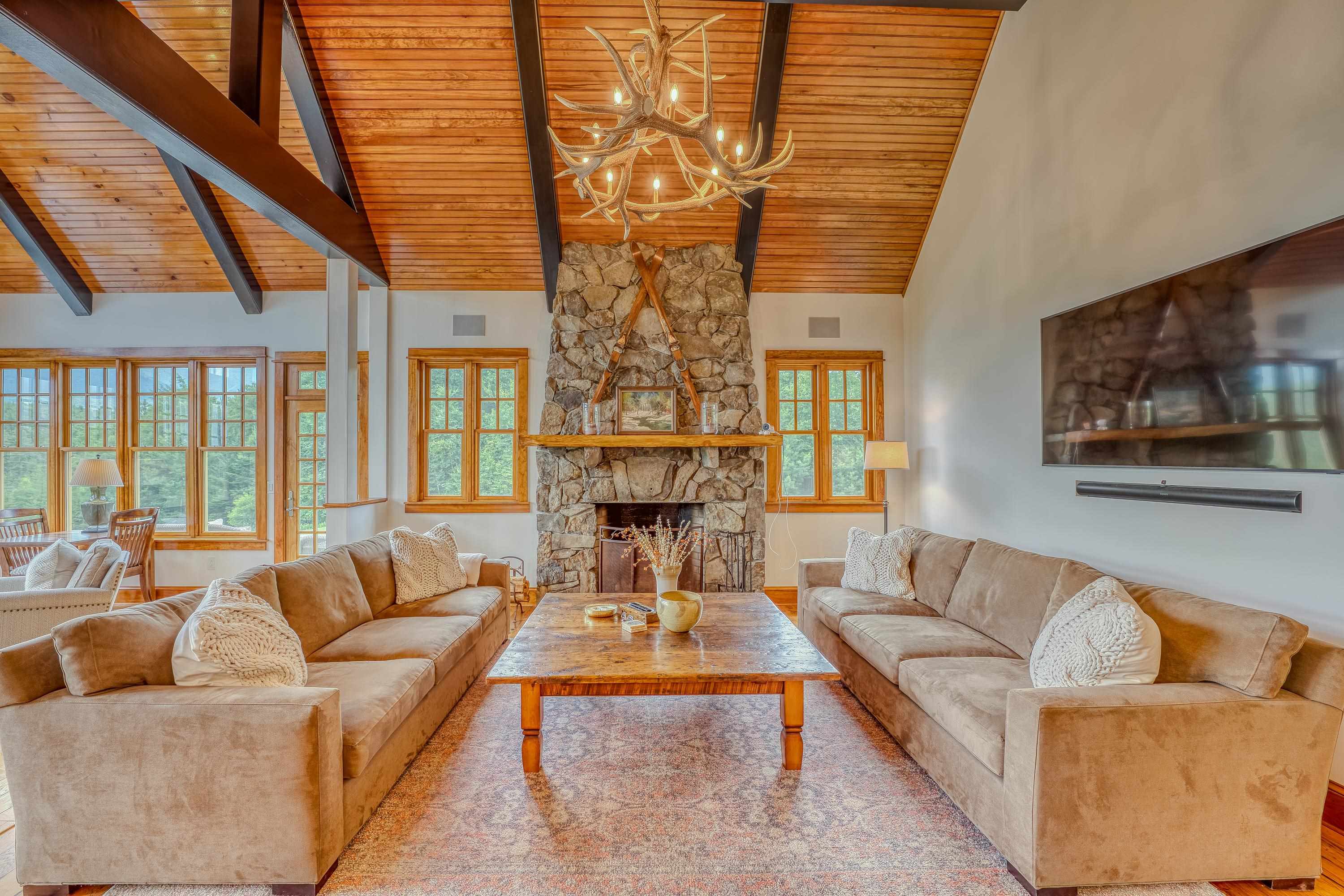 Stone Fireplace In Gathering Room