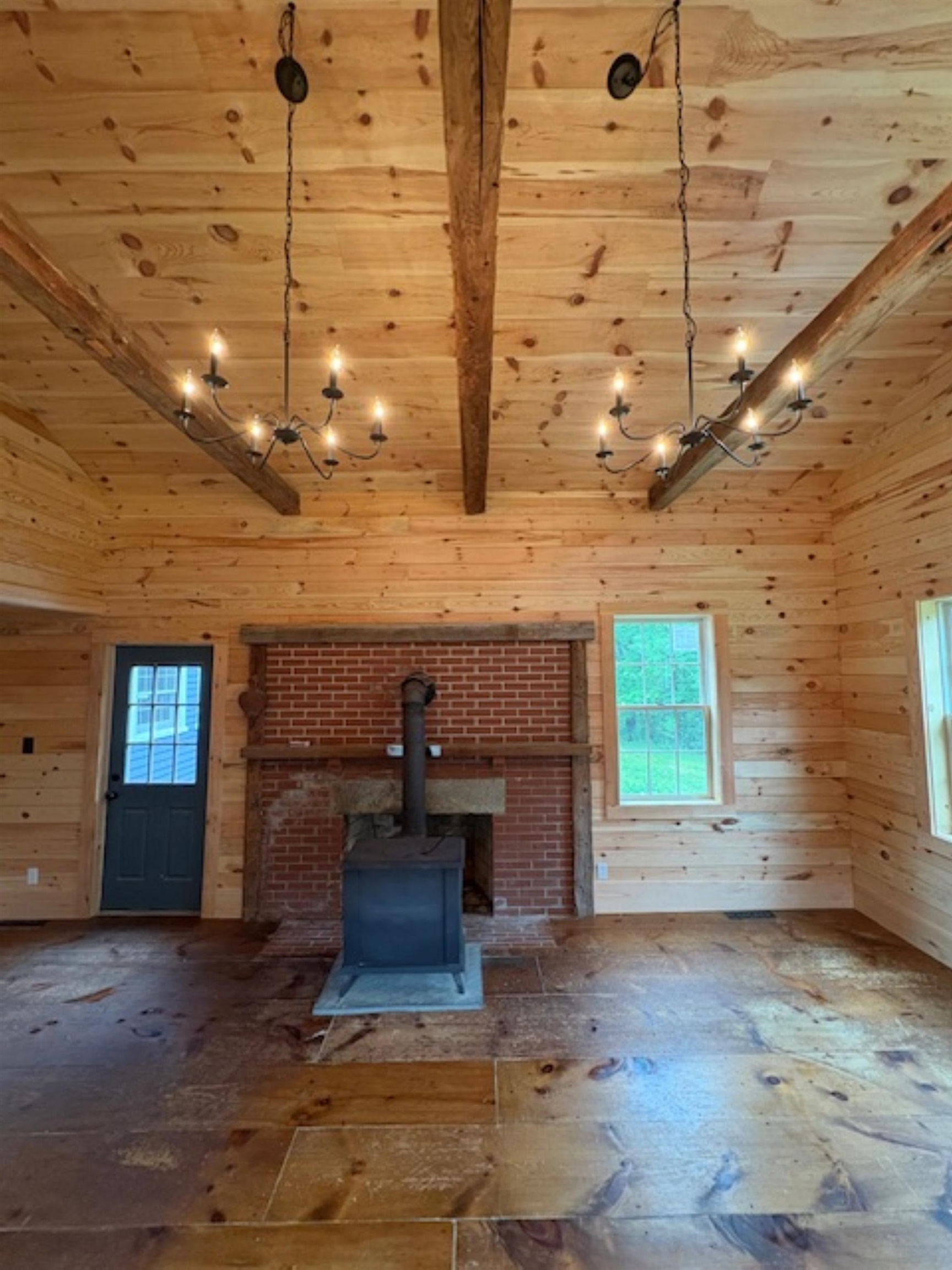 1st floor addition room with woodstove