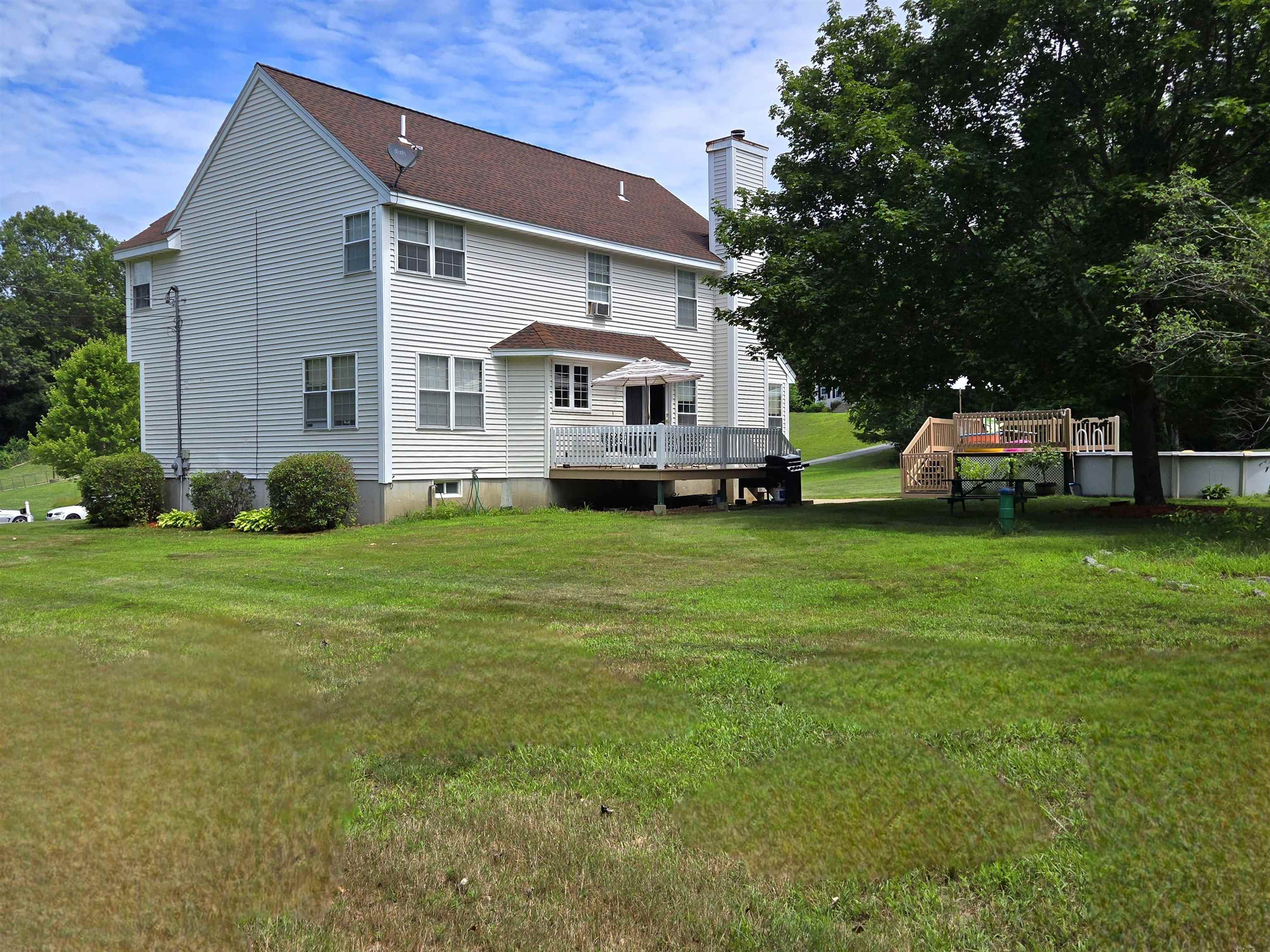 Beautiful 4-Bedroom Colonial in Sought-After Pelham Cul-de-Sac Neighborhood – $775,000  Welcome to your dream home in one of Pelham’s most desirable established neighborhoods! Nestled on a peaceful cul-de-sac and set on 1.43 mostly level acres with a wooded backdrop, this spacious 4-bedroom, 2.5-bath Colonial offers the perfect blend of comfort, style, and convenience.  Step inside to a bright, open-concept layout featuring cathedral ceilings and a cozy fireplace that anchors the main living area. The updated kitchen boasts sleek stainless steel appliances and flows seamlessly into the dining and living spaces—ideal for entertaining and everyday living.  Upstairs, you'll find four generously sized bedrooms, including a serene primary suite with a shower and jacuzzi tub walk-in closet . The home also features a convenient first-floor half bath and another full bath providing ample space for family and guests. Enjoy the peace and privacy of your large, tree-lined backyard—perfect for outdoor gatherings, gardening, or simply relaxing in nature. All this, just minutes from schools, shopping, and local amenities. Don't miss this rare opportunity to own a beautiful home in a connected location! The seller is the Listing agent, PREAPPROVED BUYERS ONLY Sale contingent to seller finding suitable housing