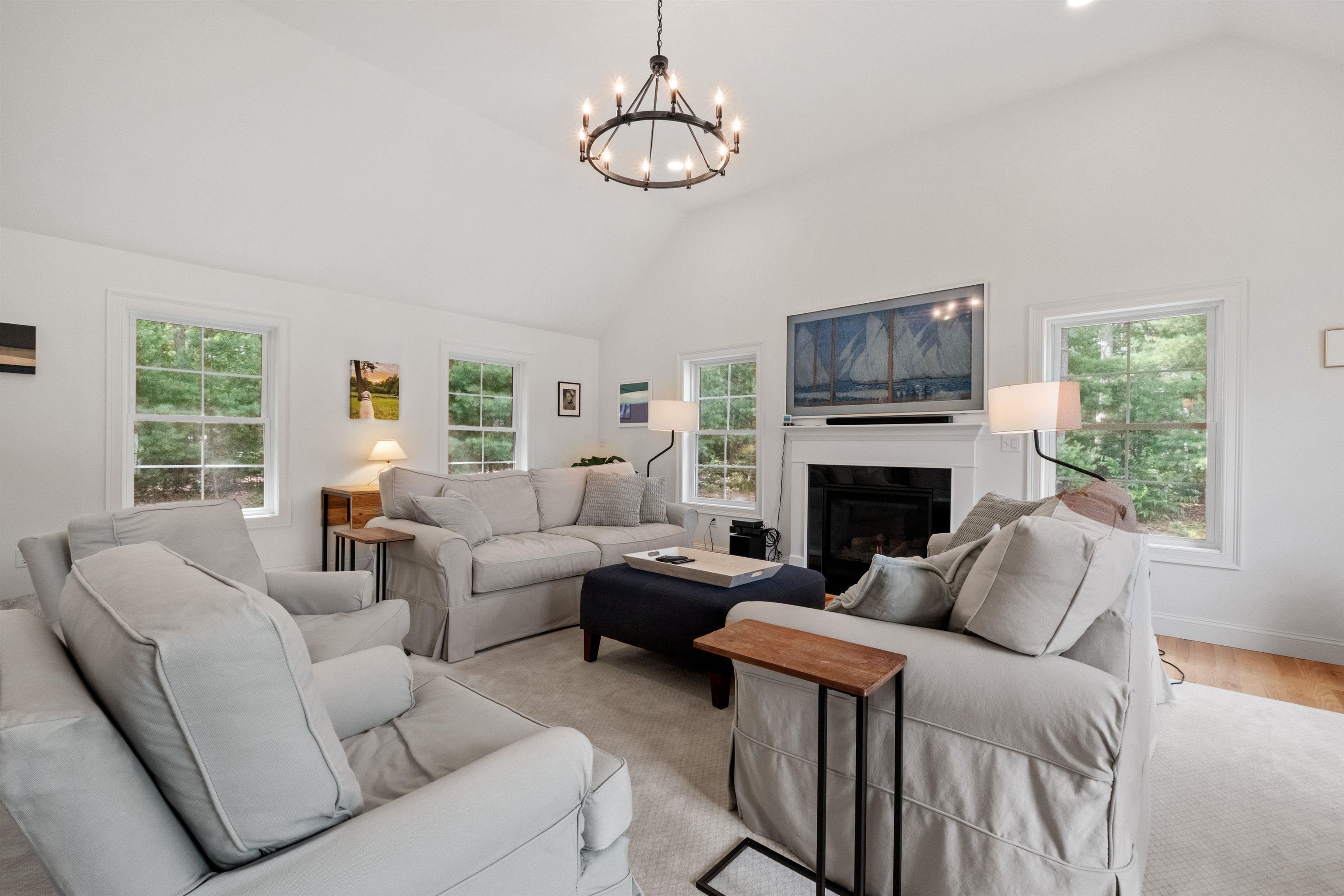 Oversized Famiy Room with Gas Fireplace and Lots of Natural Light