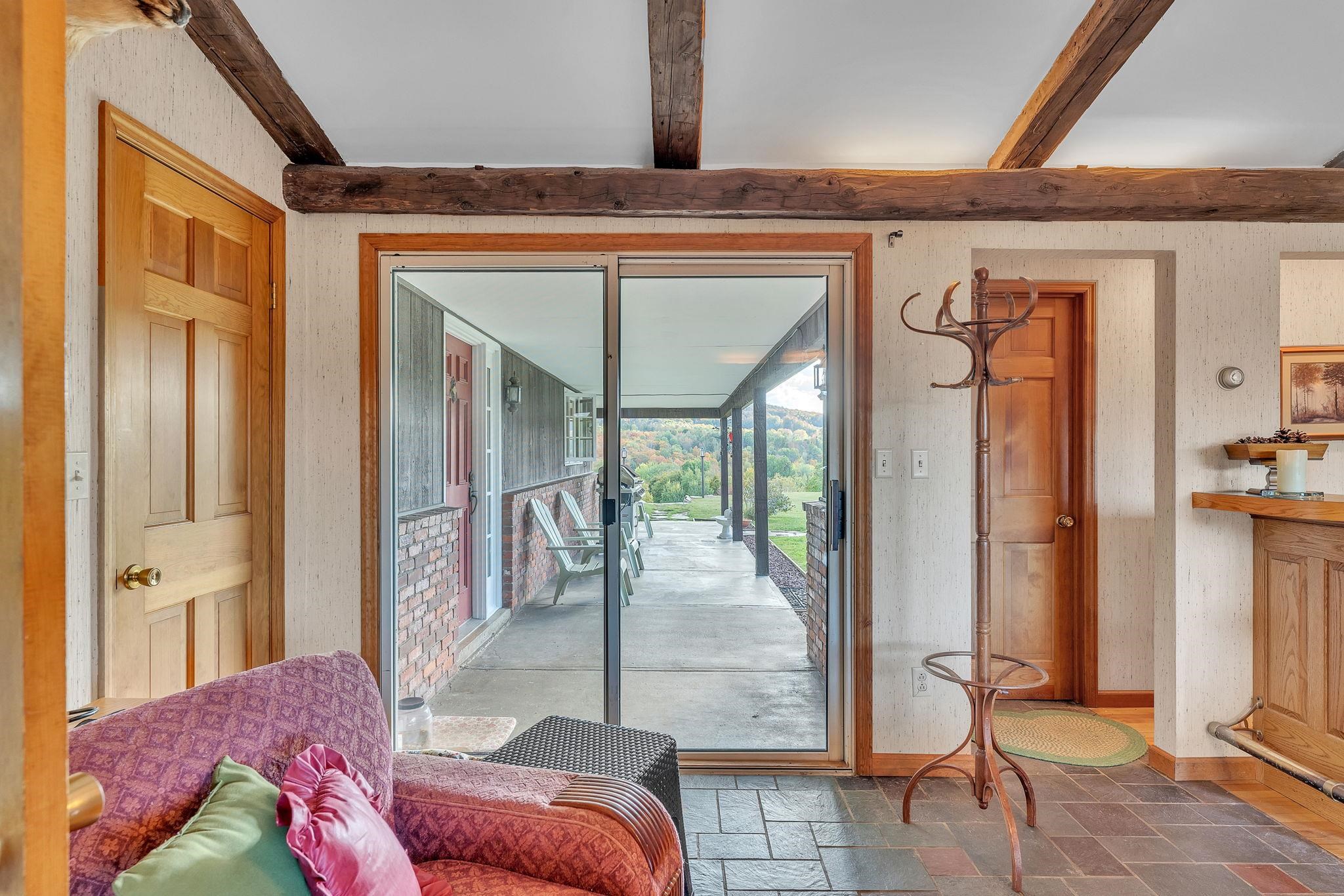 Sliding door to front covered porch