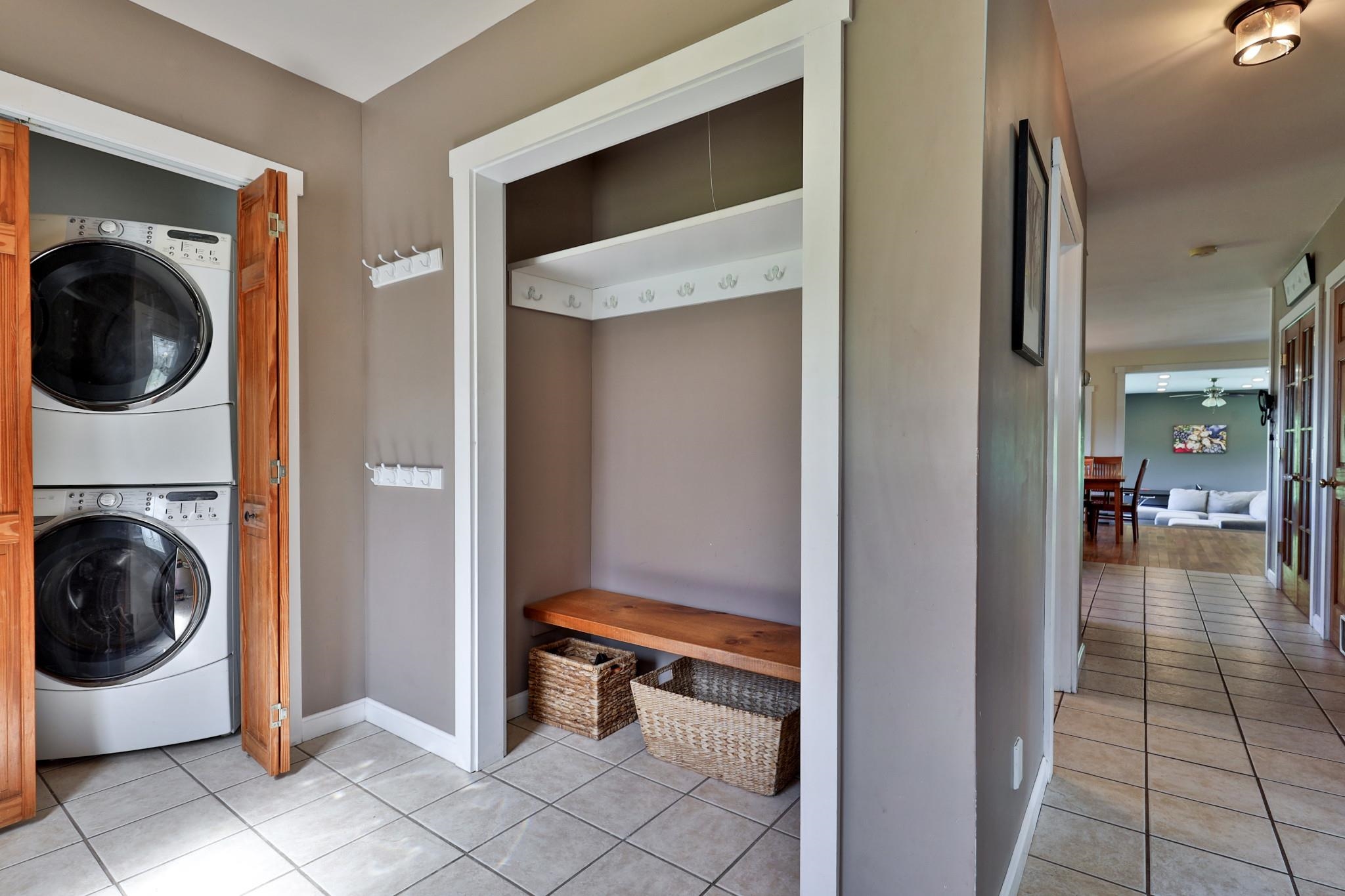 Mudroom with first floor laundry