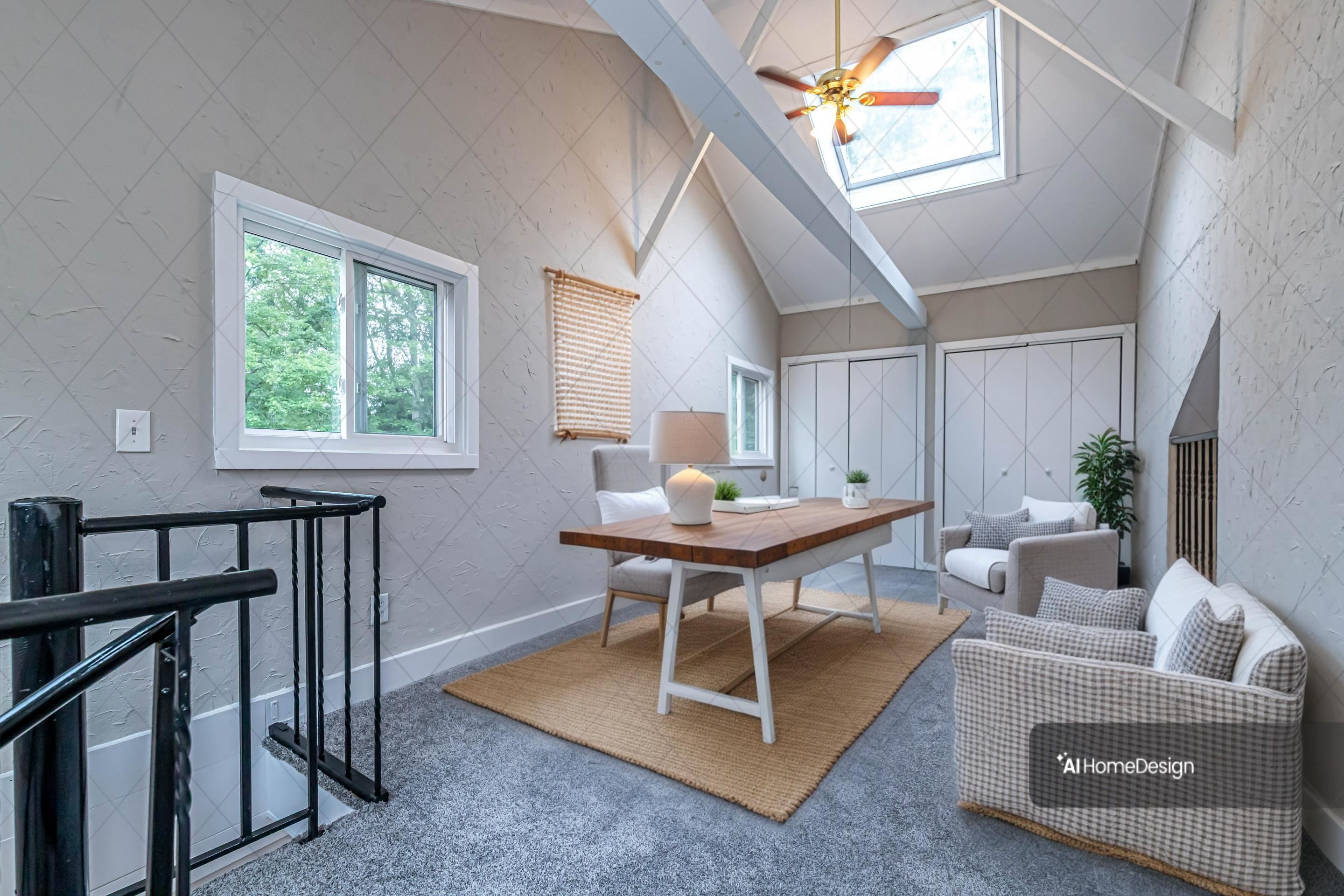 Virtually staged home office