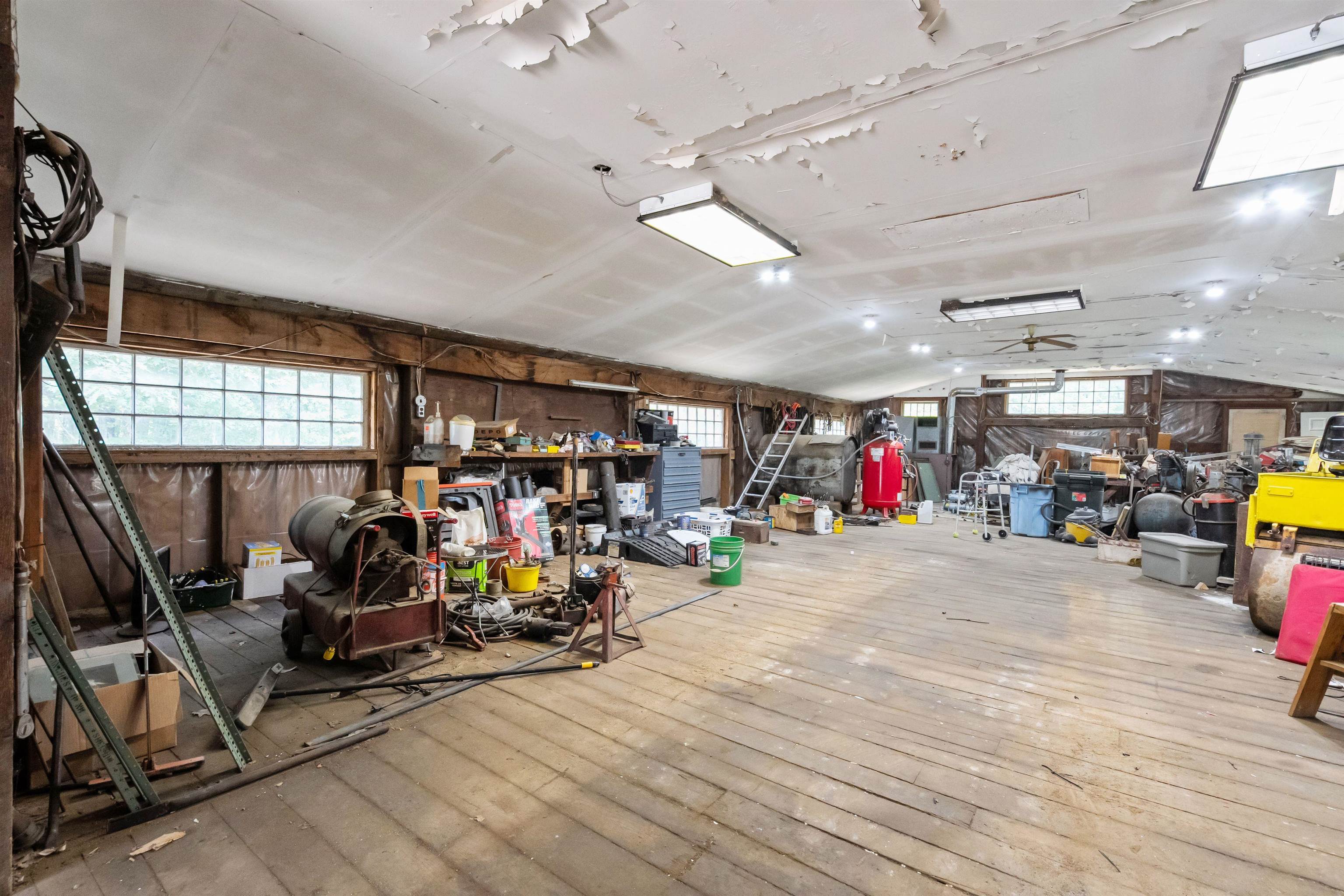 Upper level of barn used for storage