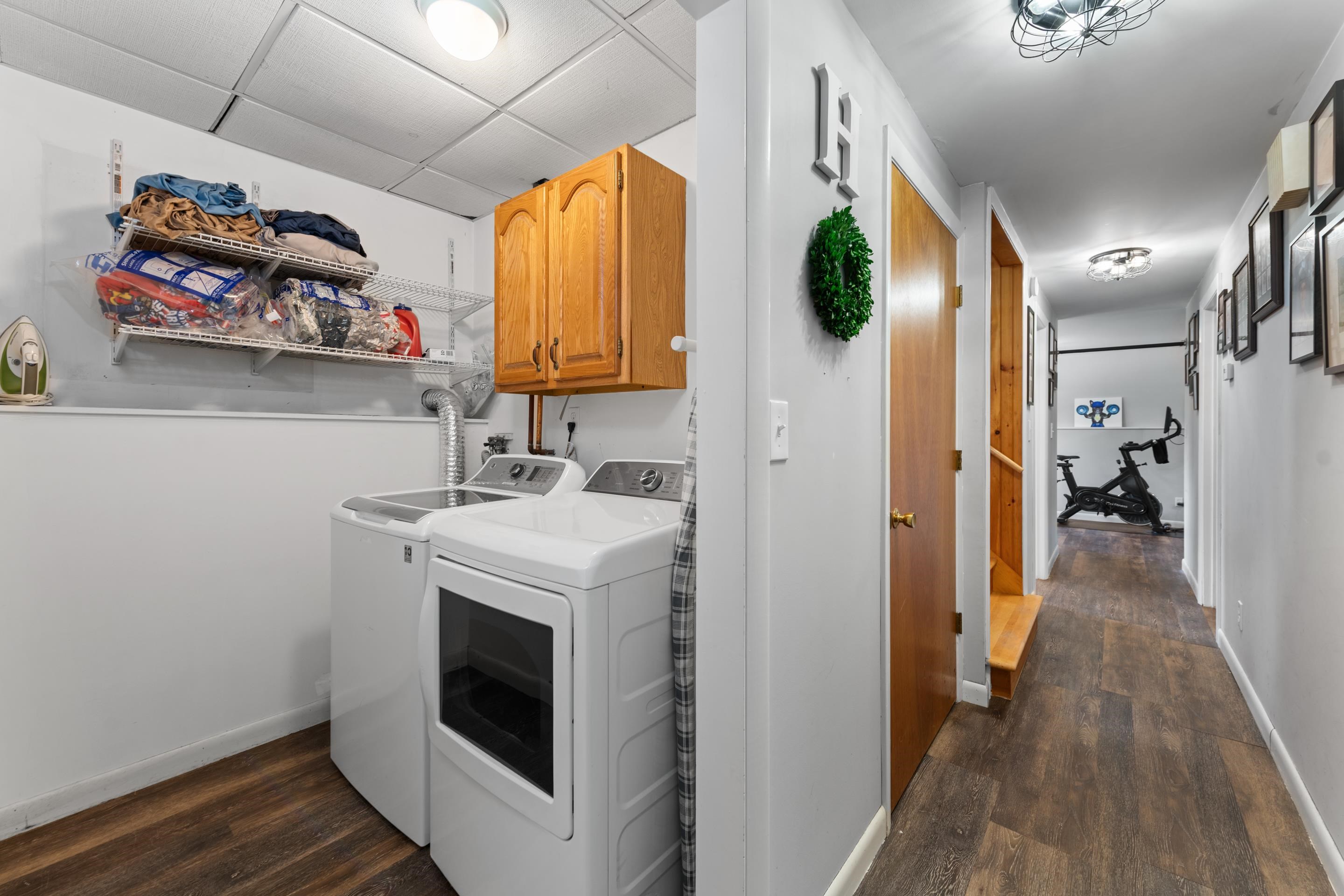 Washer and dryer located on the first floor