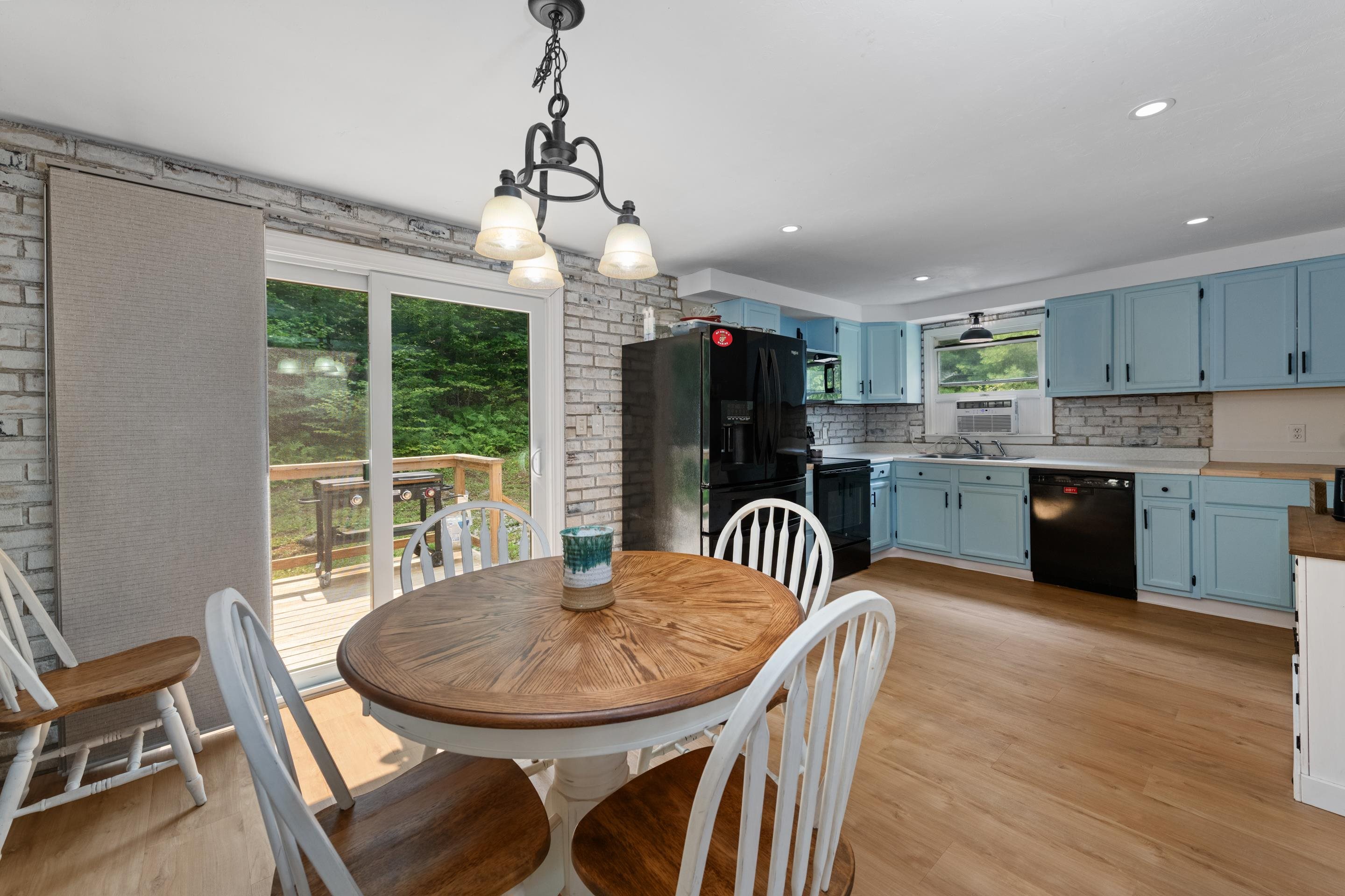 A great slider that leads you to the back deck and yard