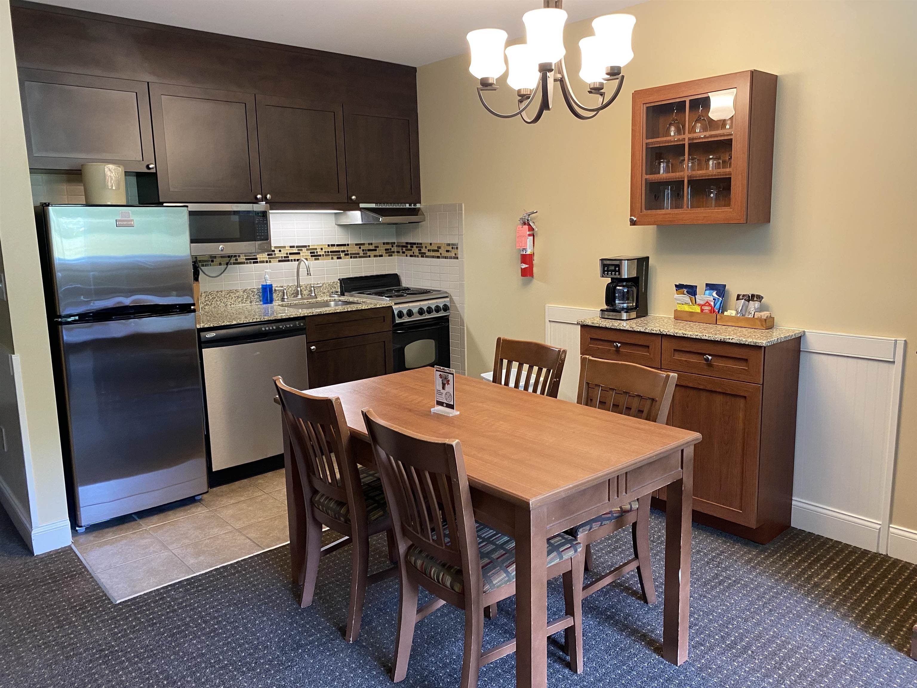 Dining area and galley kitchen