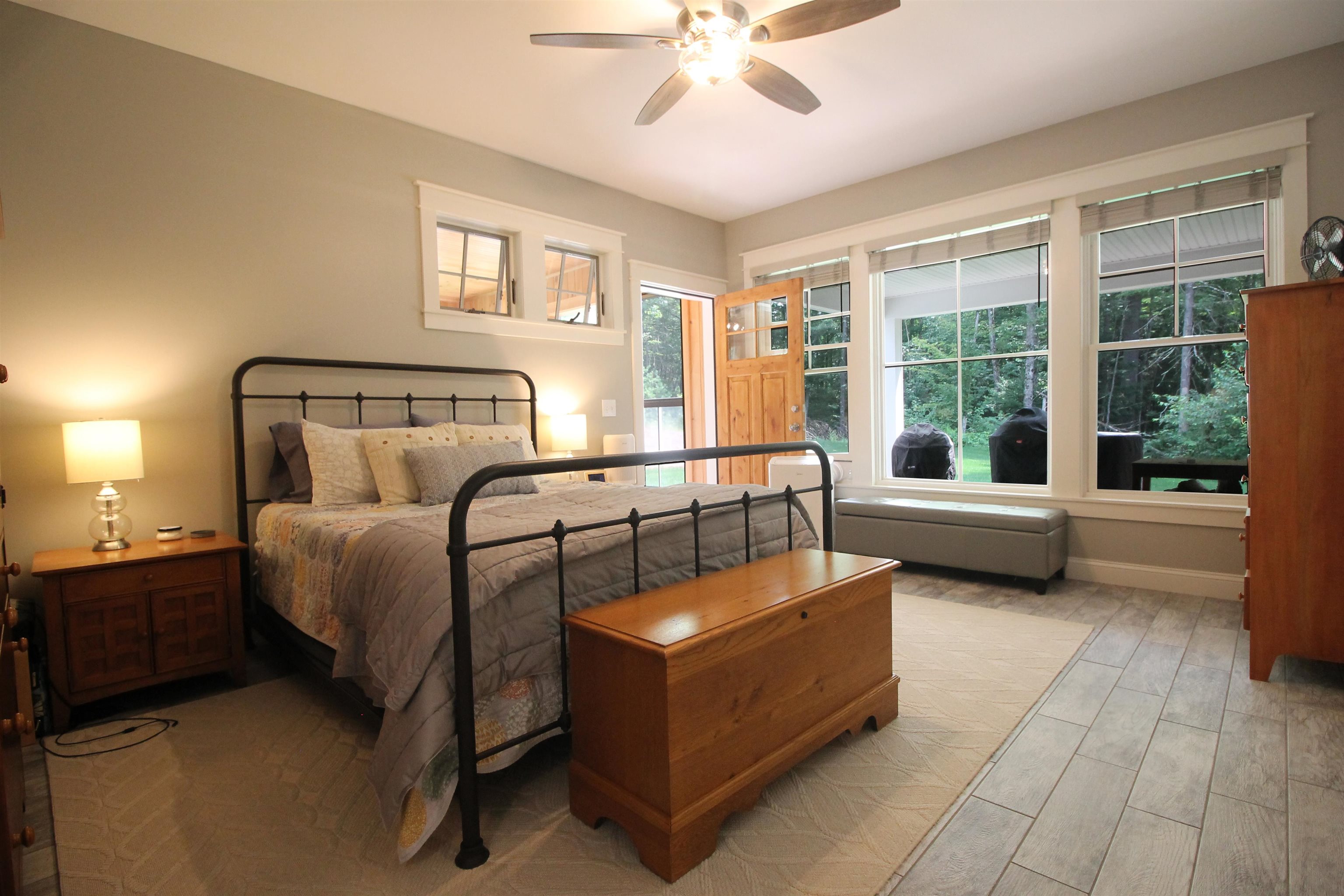 Primary suite is tucked away