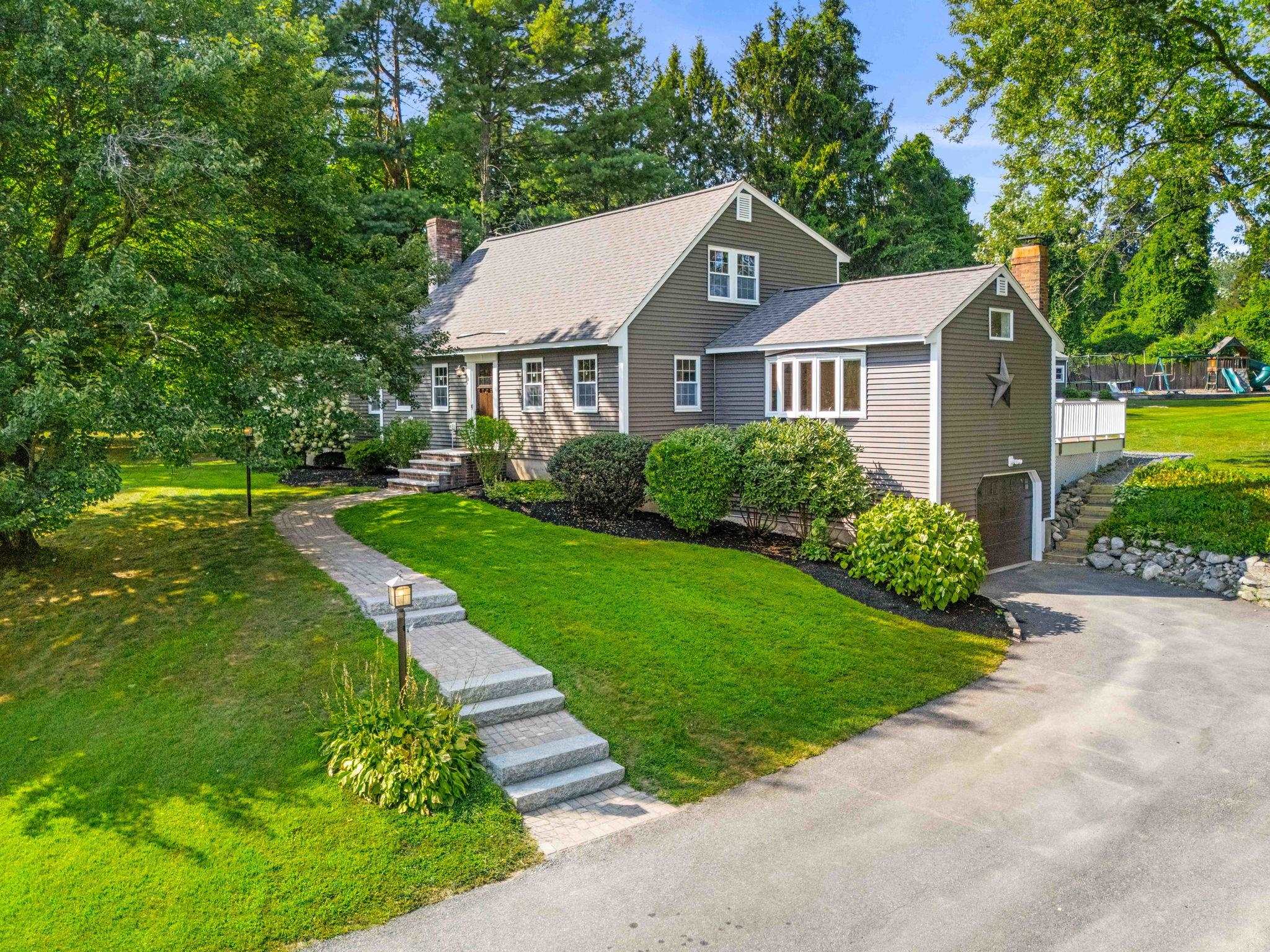 Beautifully maintained and well kept cape in the highly sought after Kings neighborhood. Many updates during ownership including fresh paint, new carpet, roof , siding and more. This 4 bedroom, 3 bathroom home sits on 1.2 acres of land. The first floor consists of a recently remolded kitchen with a walk in pantry, and sliding door out to a generously sized deck. Recently added primary bedroom and bathroom with walk-in his and her closets. cozy up in to the woodstove in the living room on winter nights. Hardwood floors and crown molding throughout the first level. The 2nd level consists of 3 bedrooms and an updated full bathroom. The large private back yard, with playground and swimming pool is prefect for those that love to entertain. close to major highways, shopping , dining and recreation.