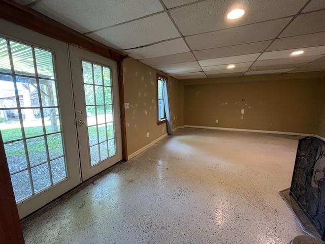 Exterior lower level outdoor entry into family room