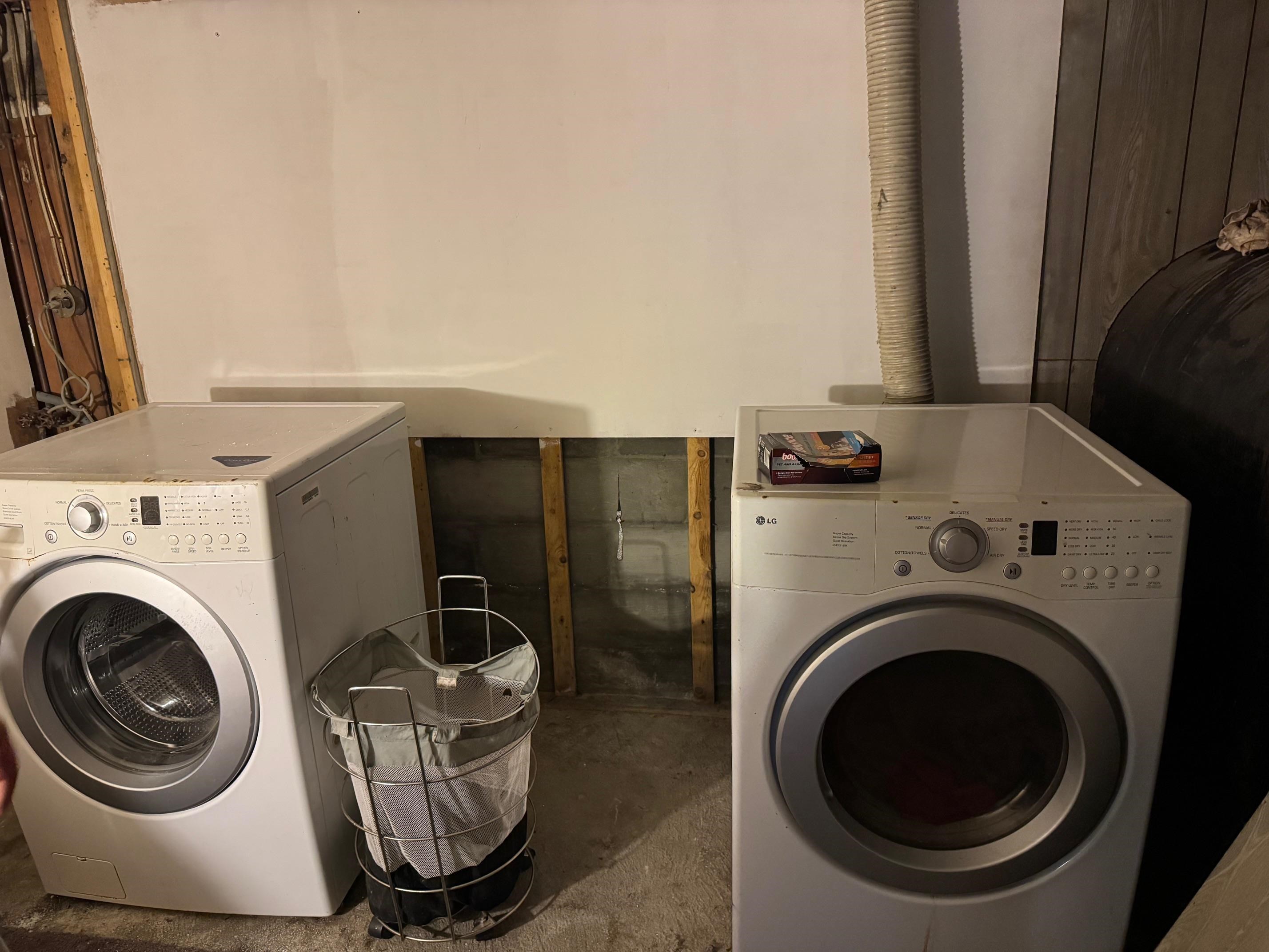 washer and dryer downstairs