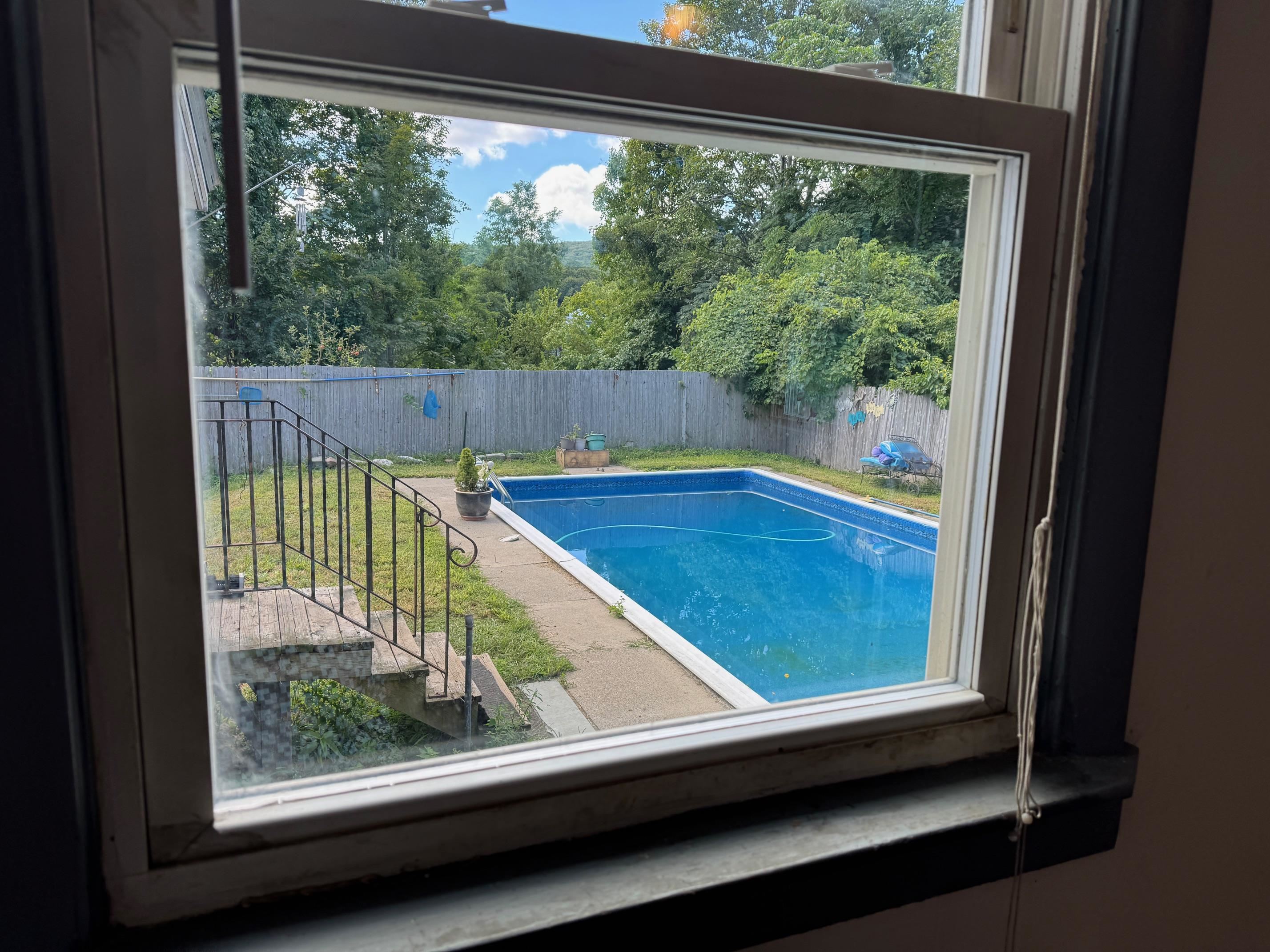 Pool view from master bedroom
