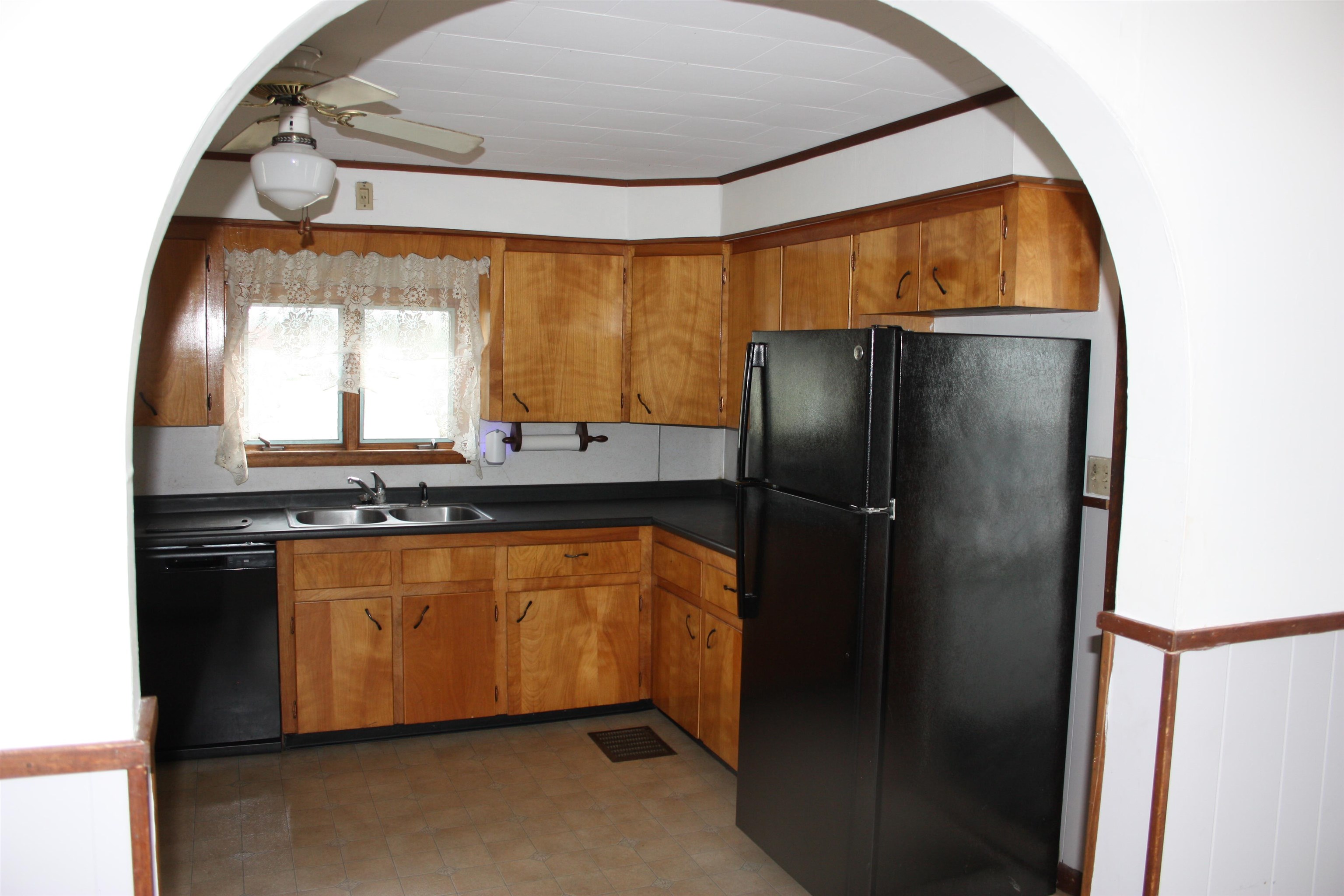 Living room into kitchen