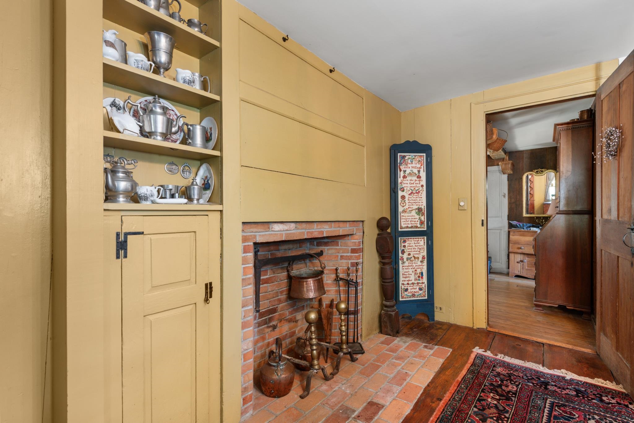 This fireplace acts as a great feature in the dining room