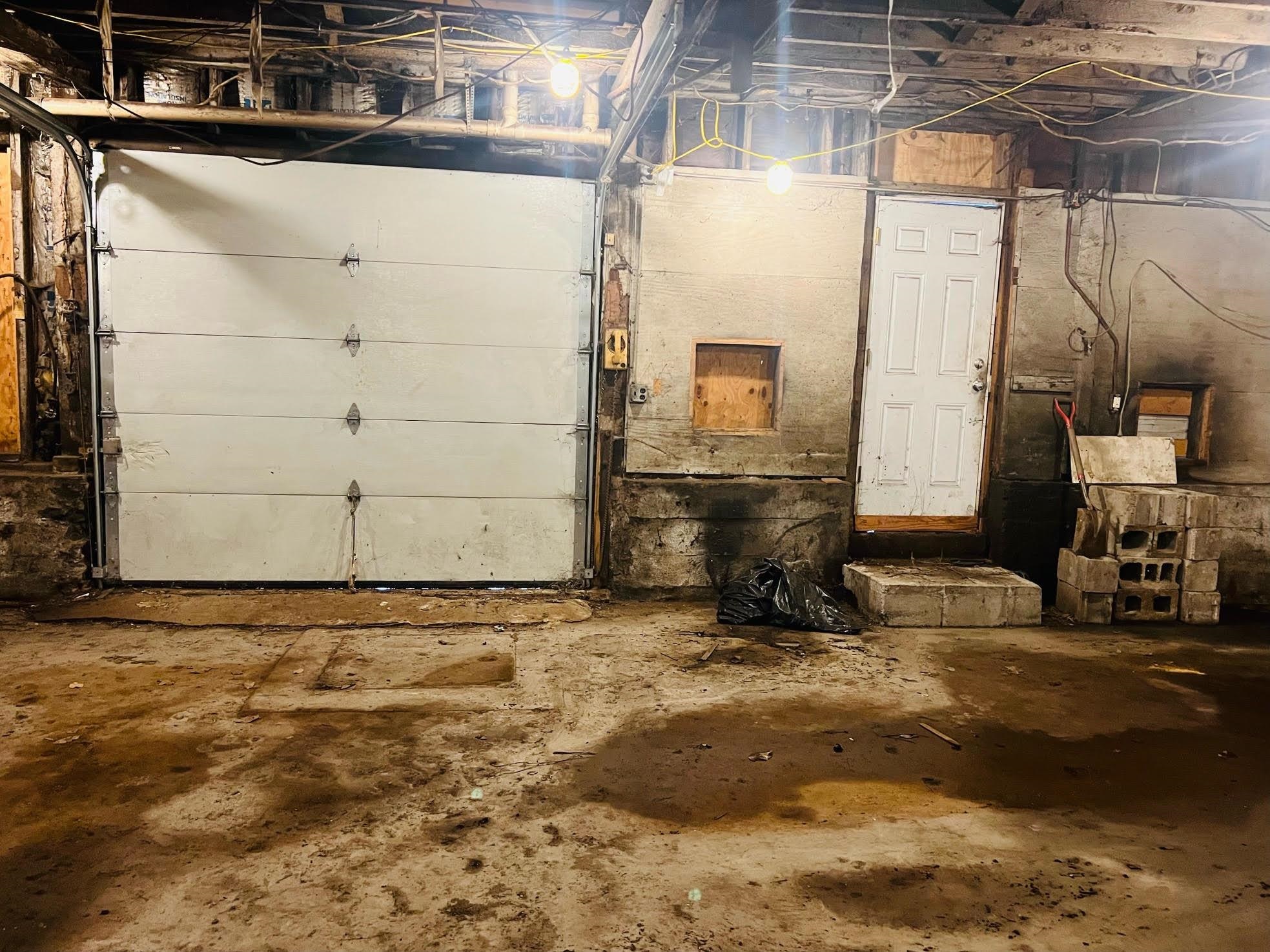 Lower-level garage/workspace