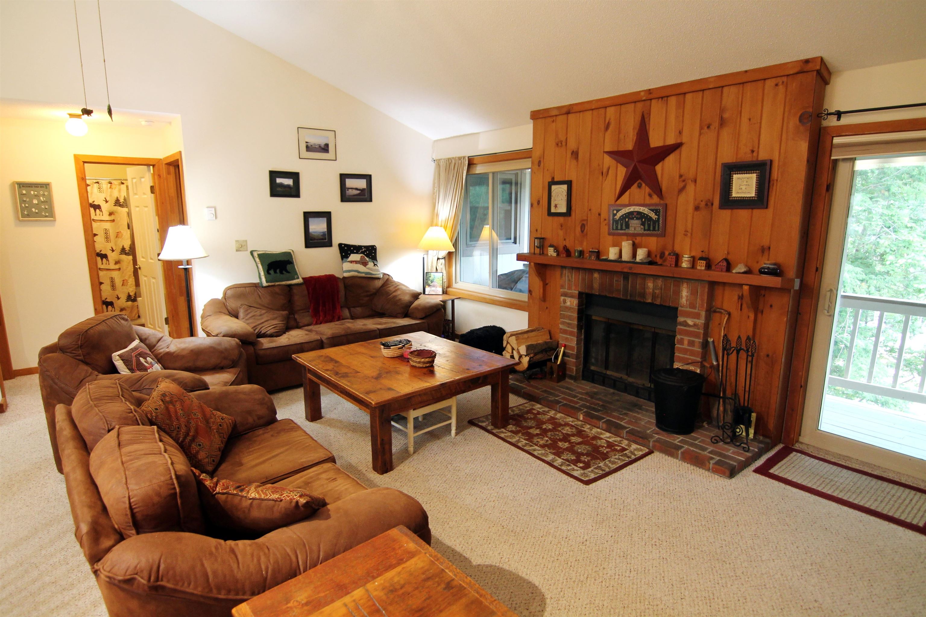 Wood burning fireplace