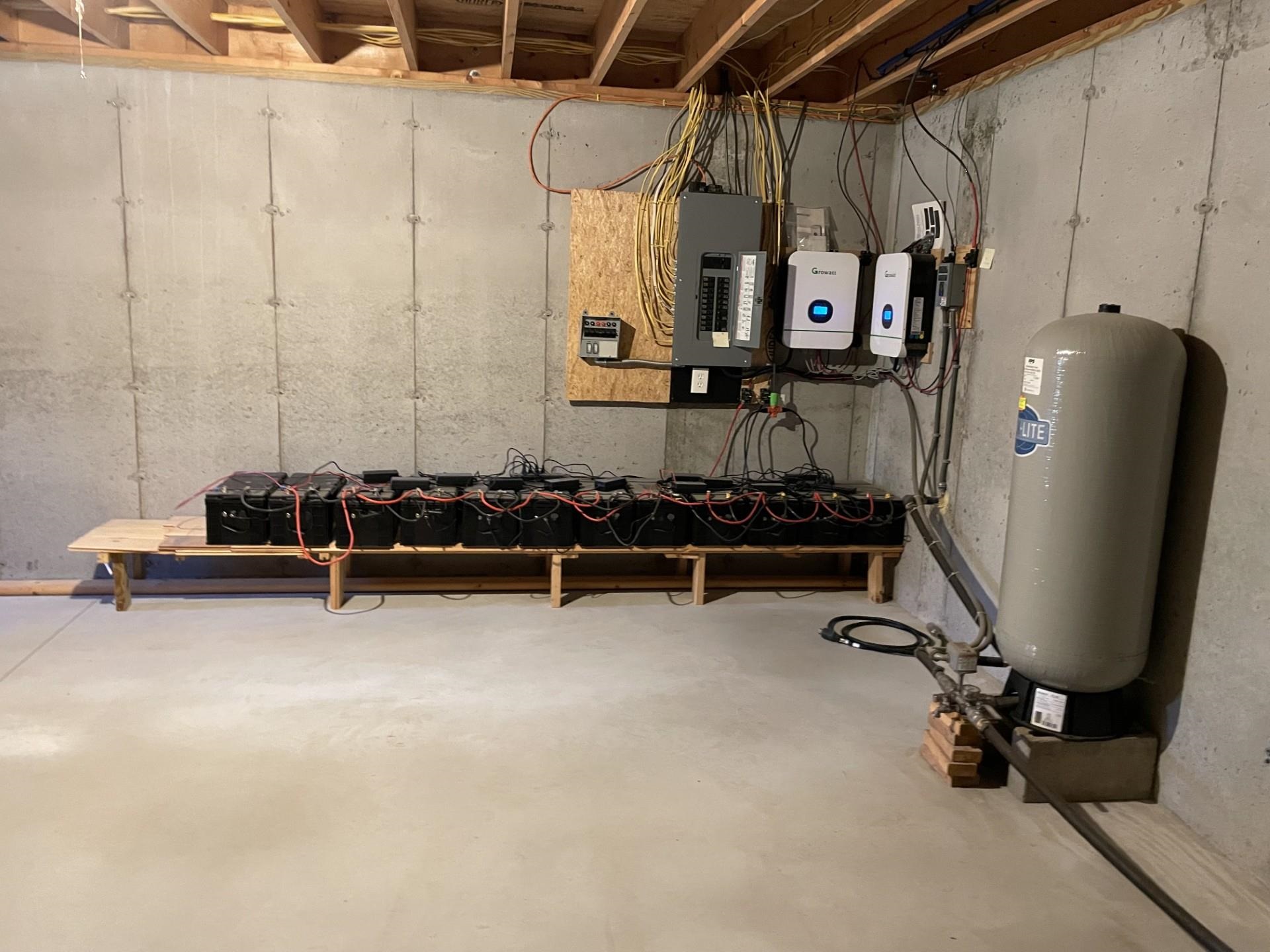 Basement; Solar Batteries