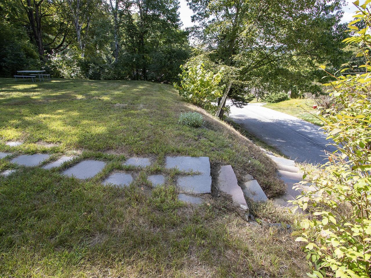 Natural steps down to street
