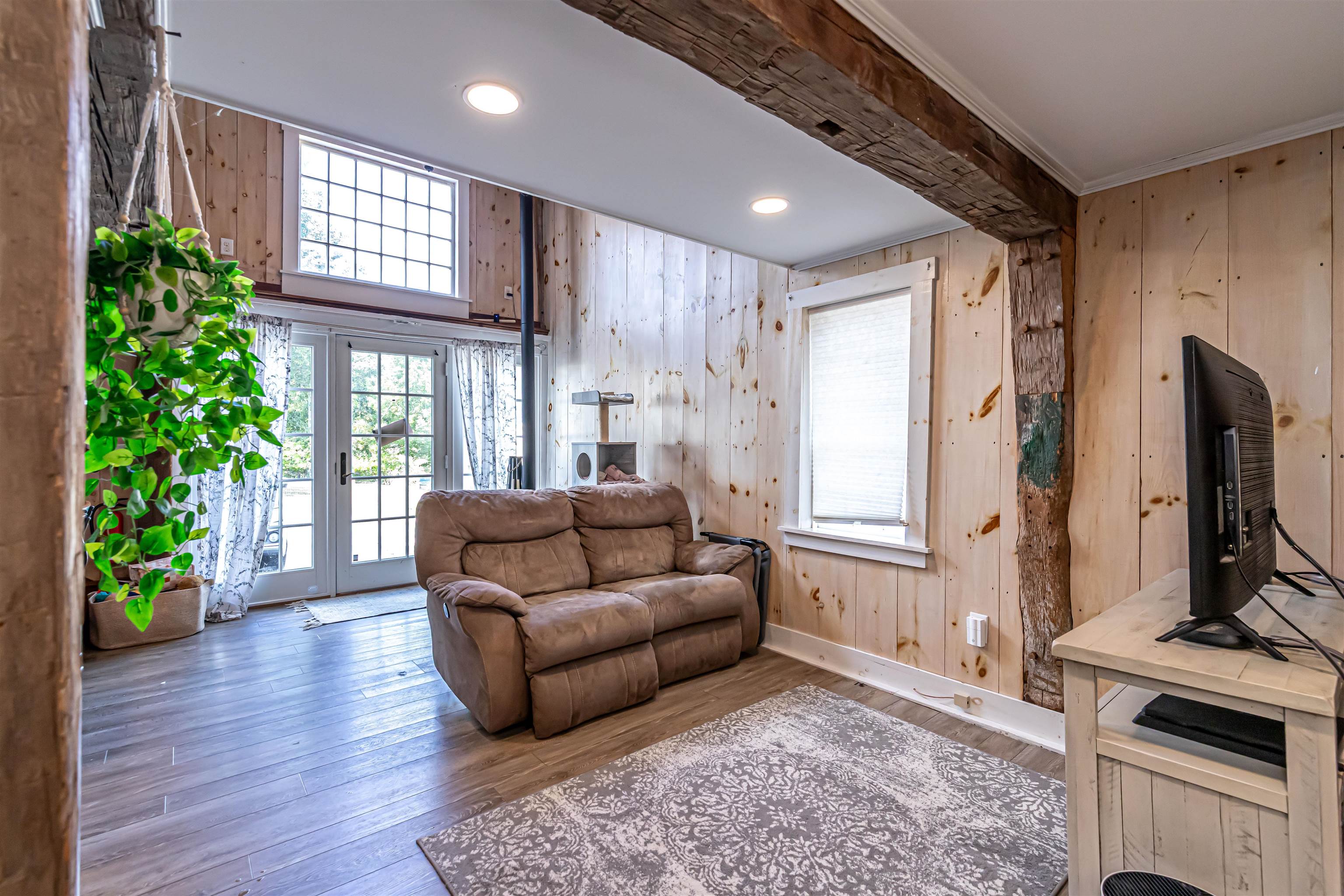 Bright and open space with minisplits and a propane stove for extra heating