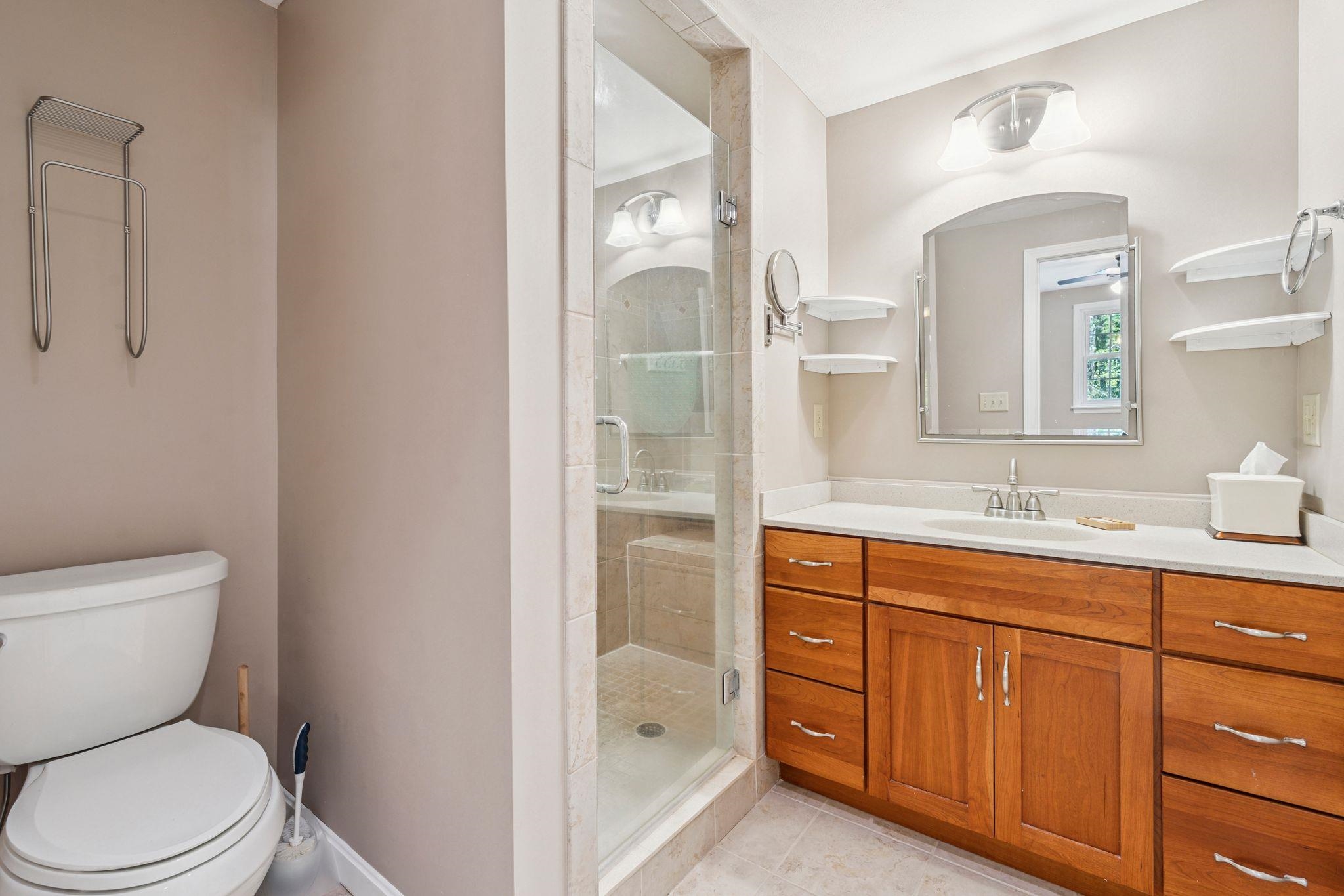 Tile Shower in the Primary Suite!