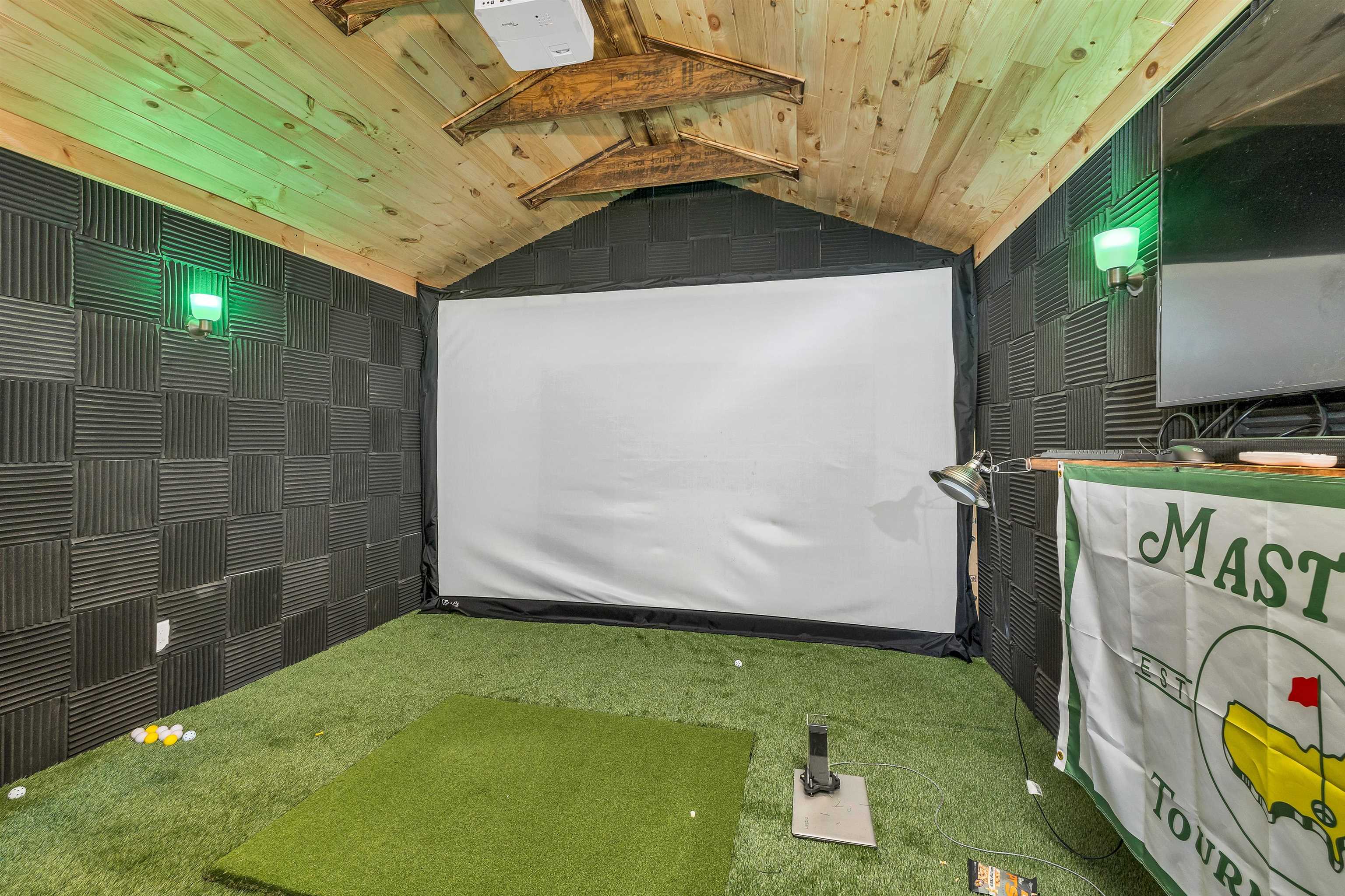 Golf Simulator in Man Cave
