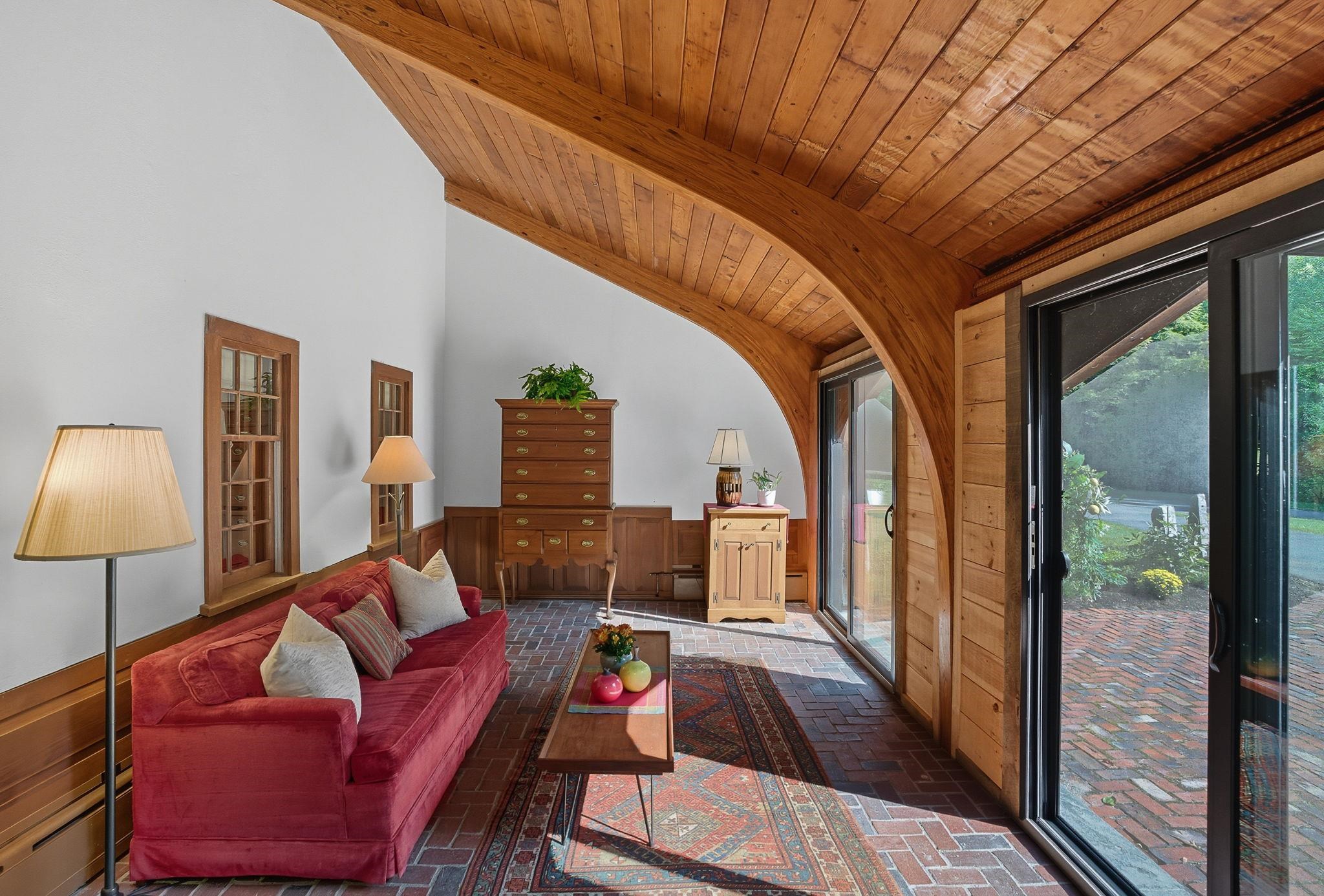 Heated Sun Room with Passive Solar Brick Floor