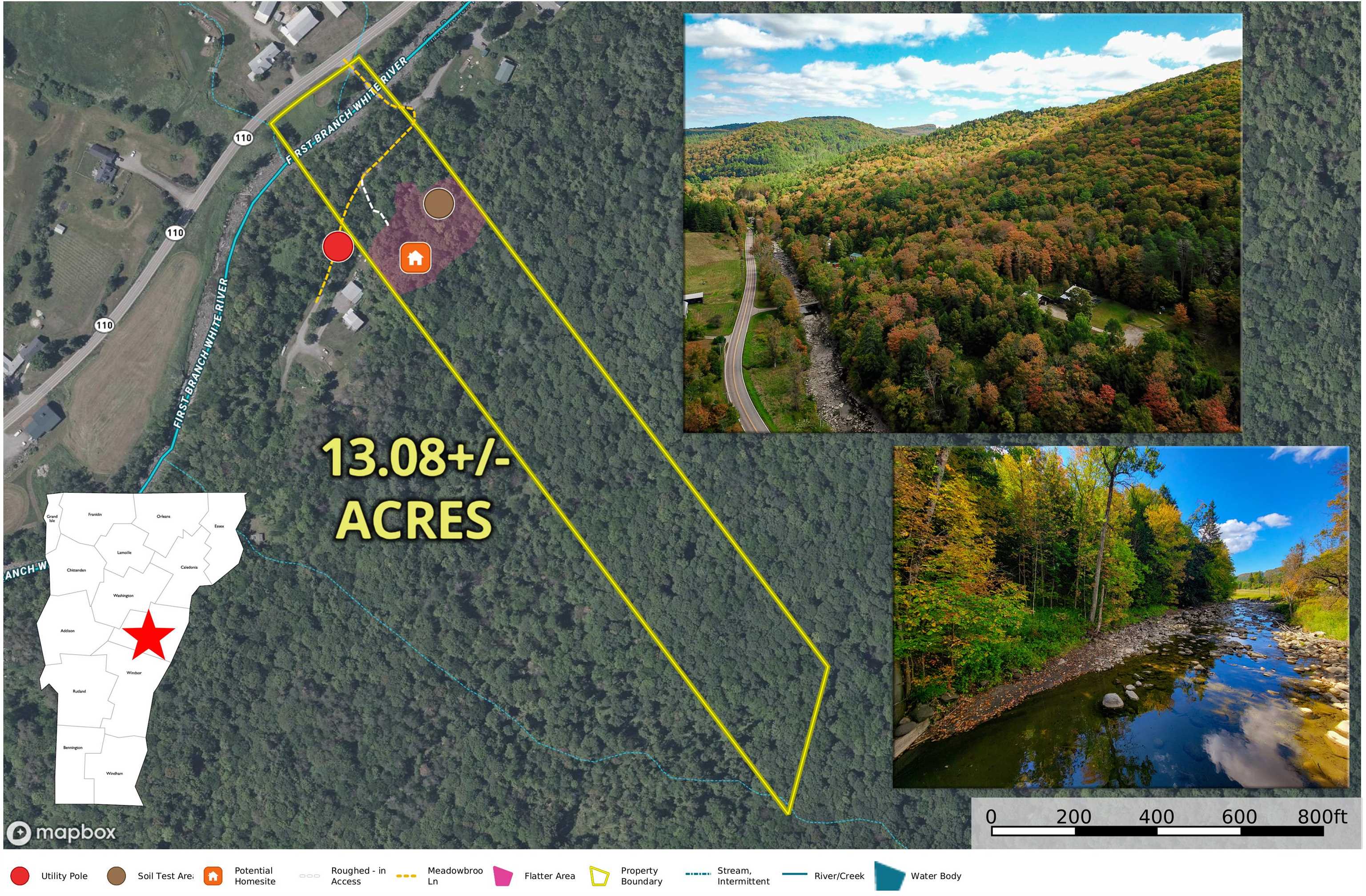 Chelsea VT Land for sale $55,000 | 13.08 Acres  | Price Per Acre $0 