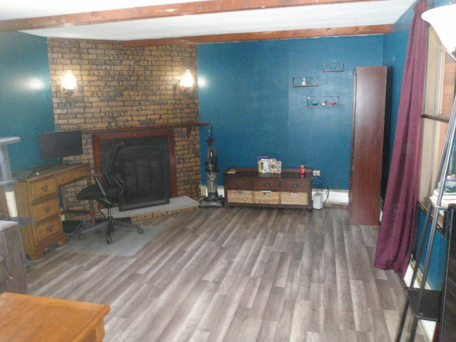 Living Room With Wood Fireplace