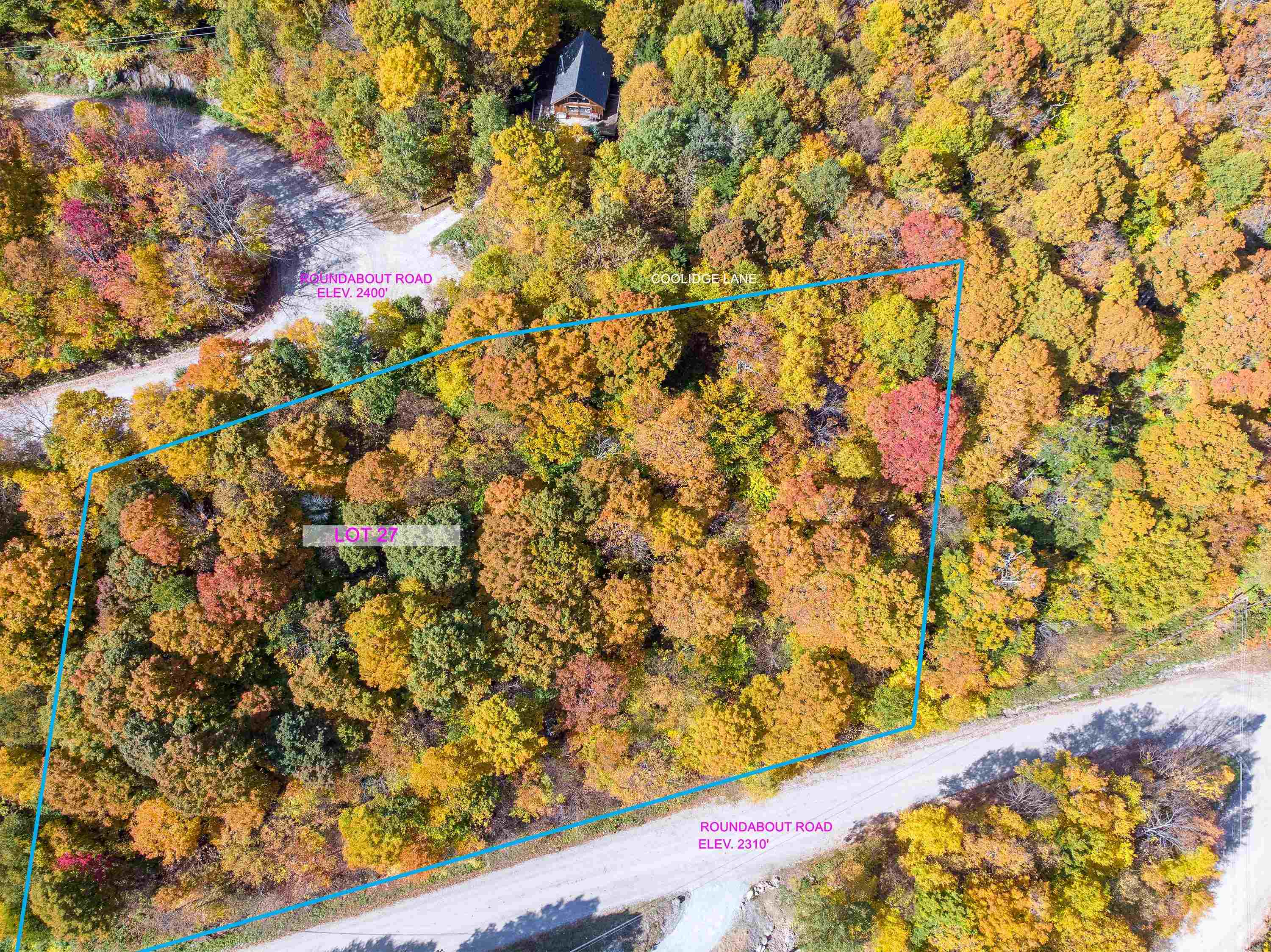 Aerial view of lot