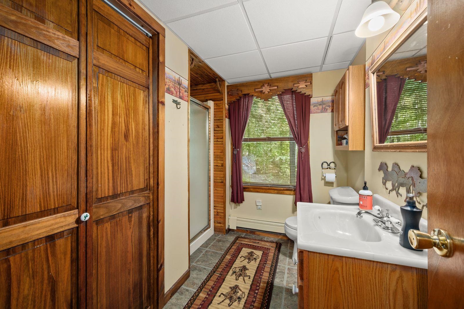 LOWER LEVEL BATHROOM WITH SHOWER