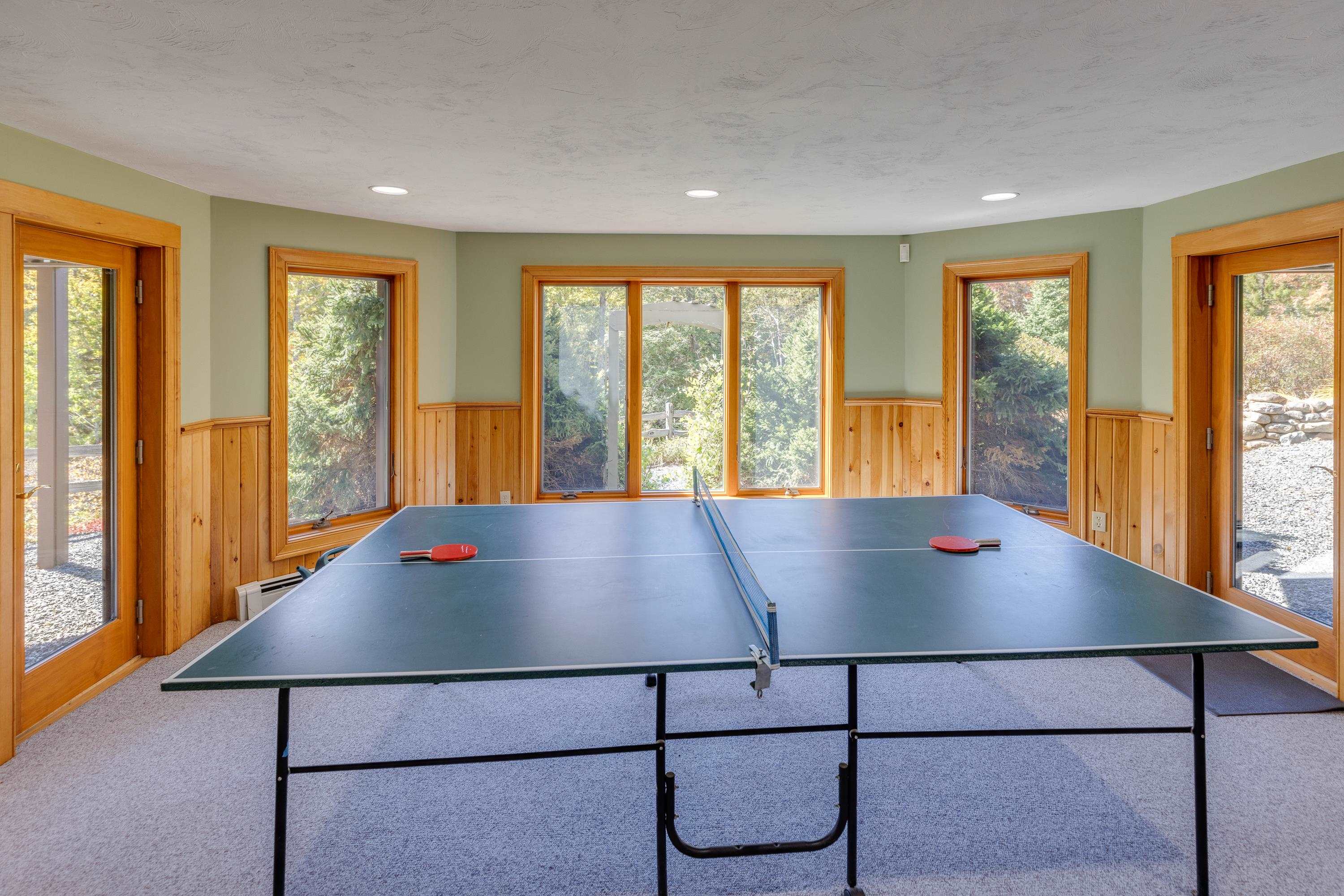 Complete with ping pong table