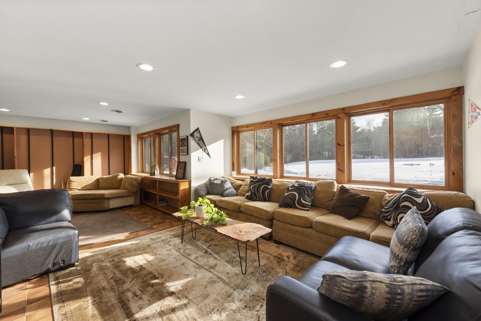 This huge finished entertainment space is perfect place and space for everyone