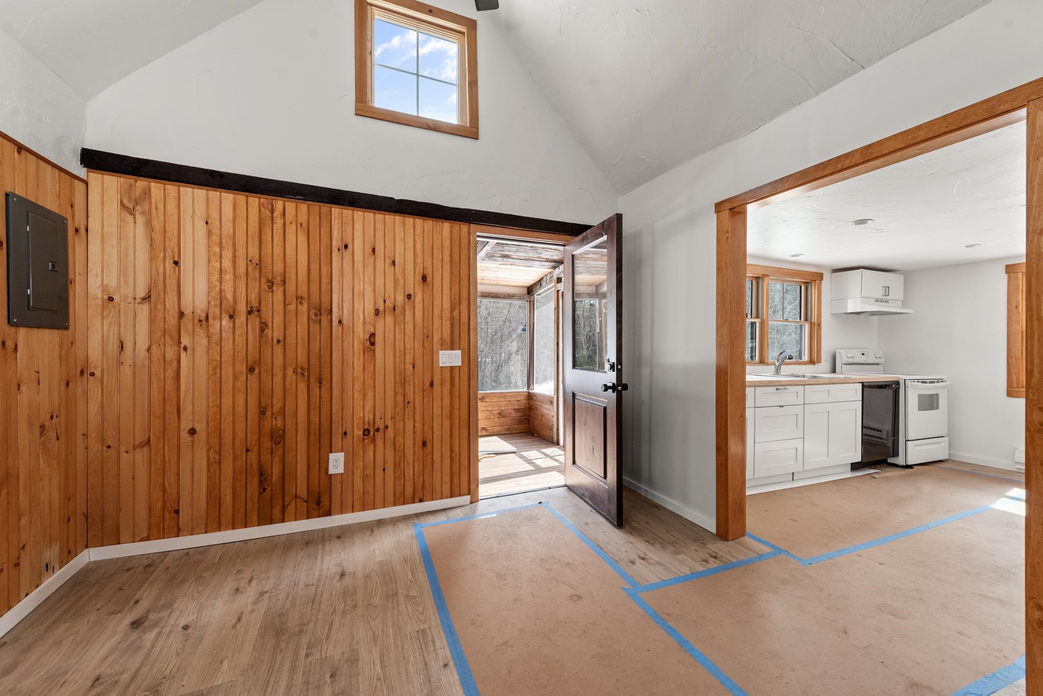 Vaulted ceilings in the living room