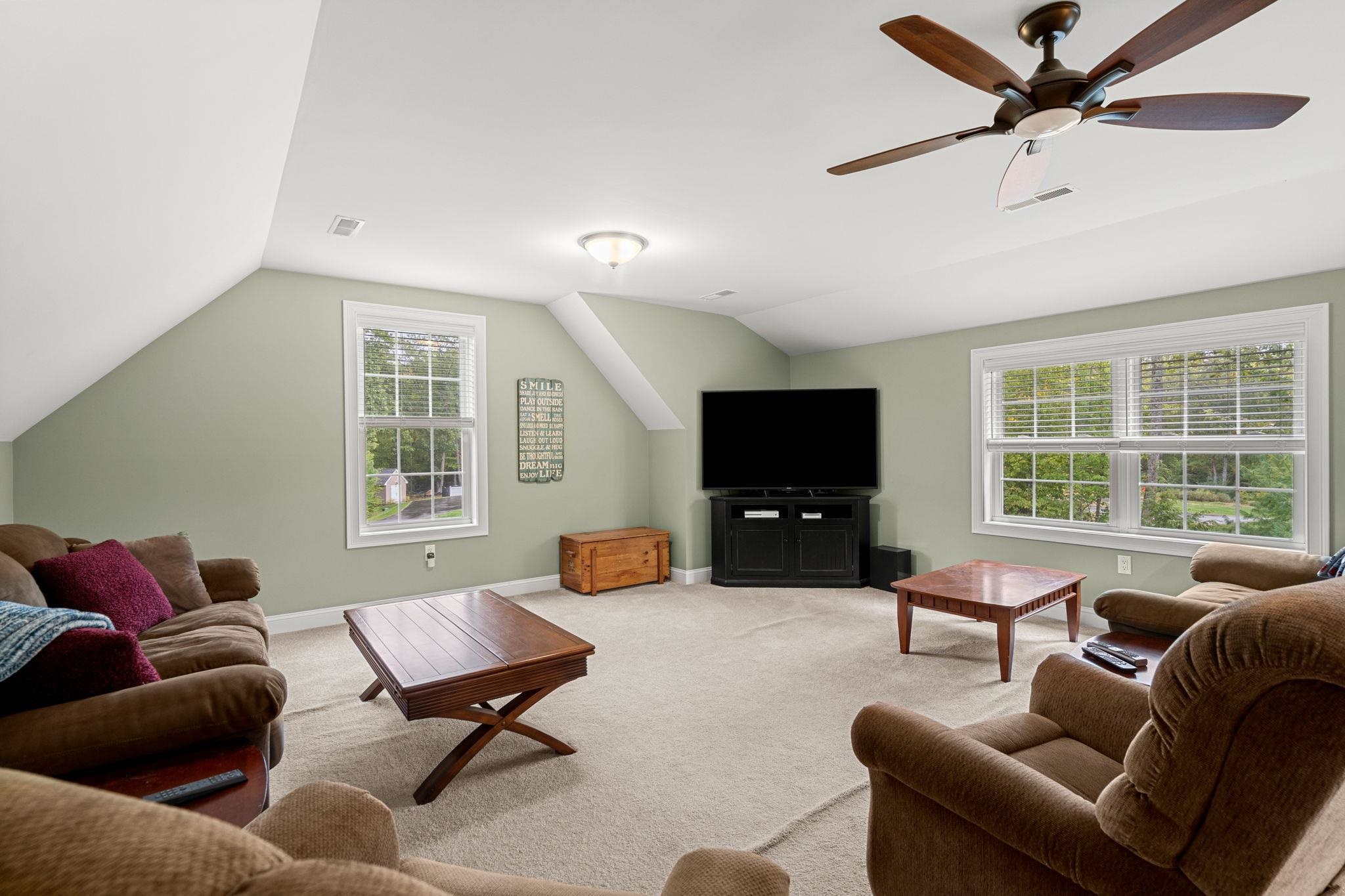 Bonus Room above the 3-car garage.