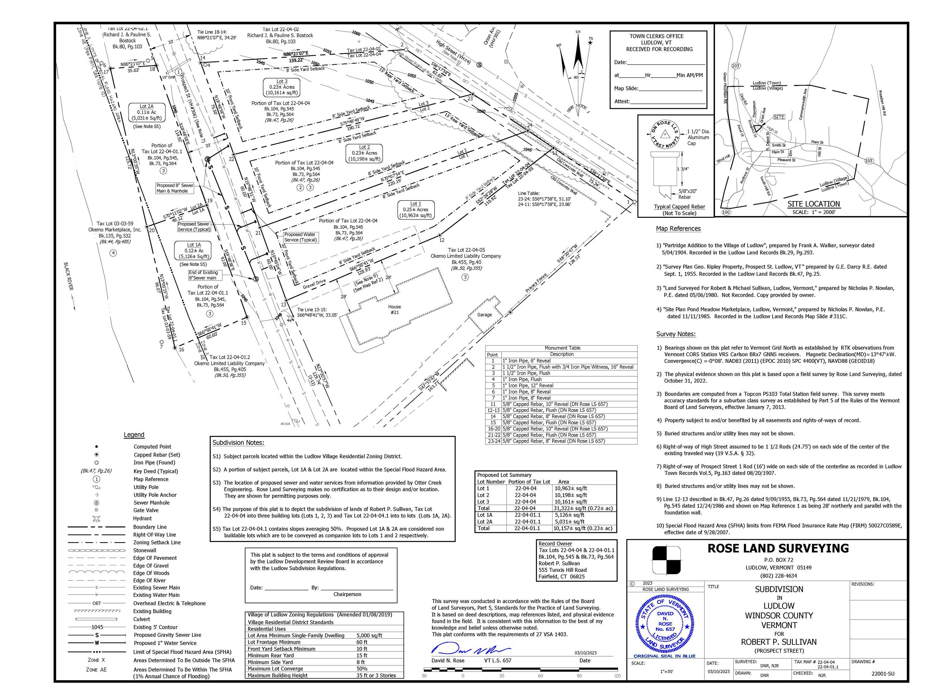 Filed and approved lot