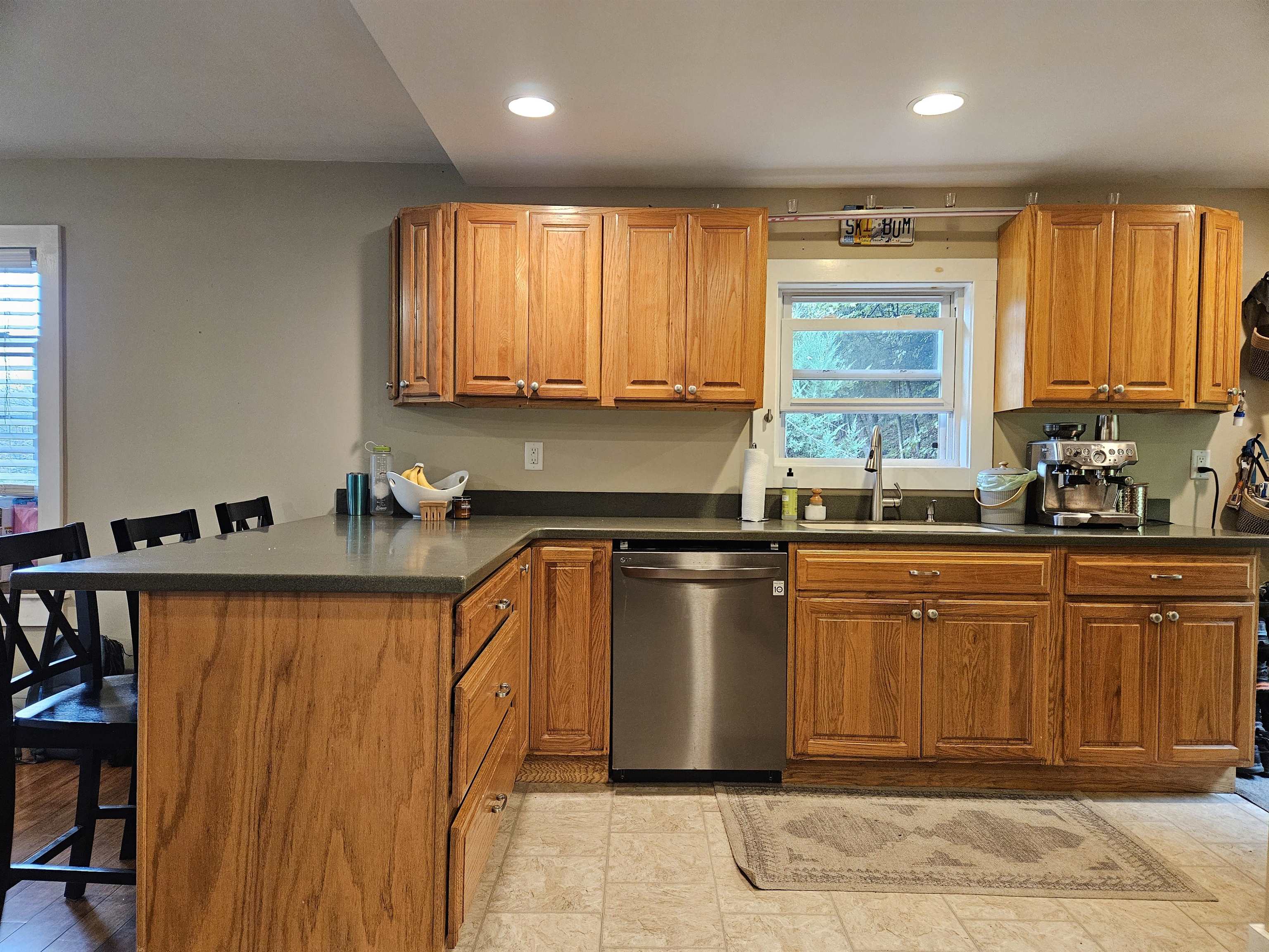 Updated kitchen with breakfast bar
