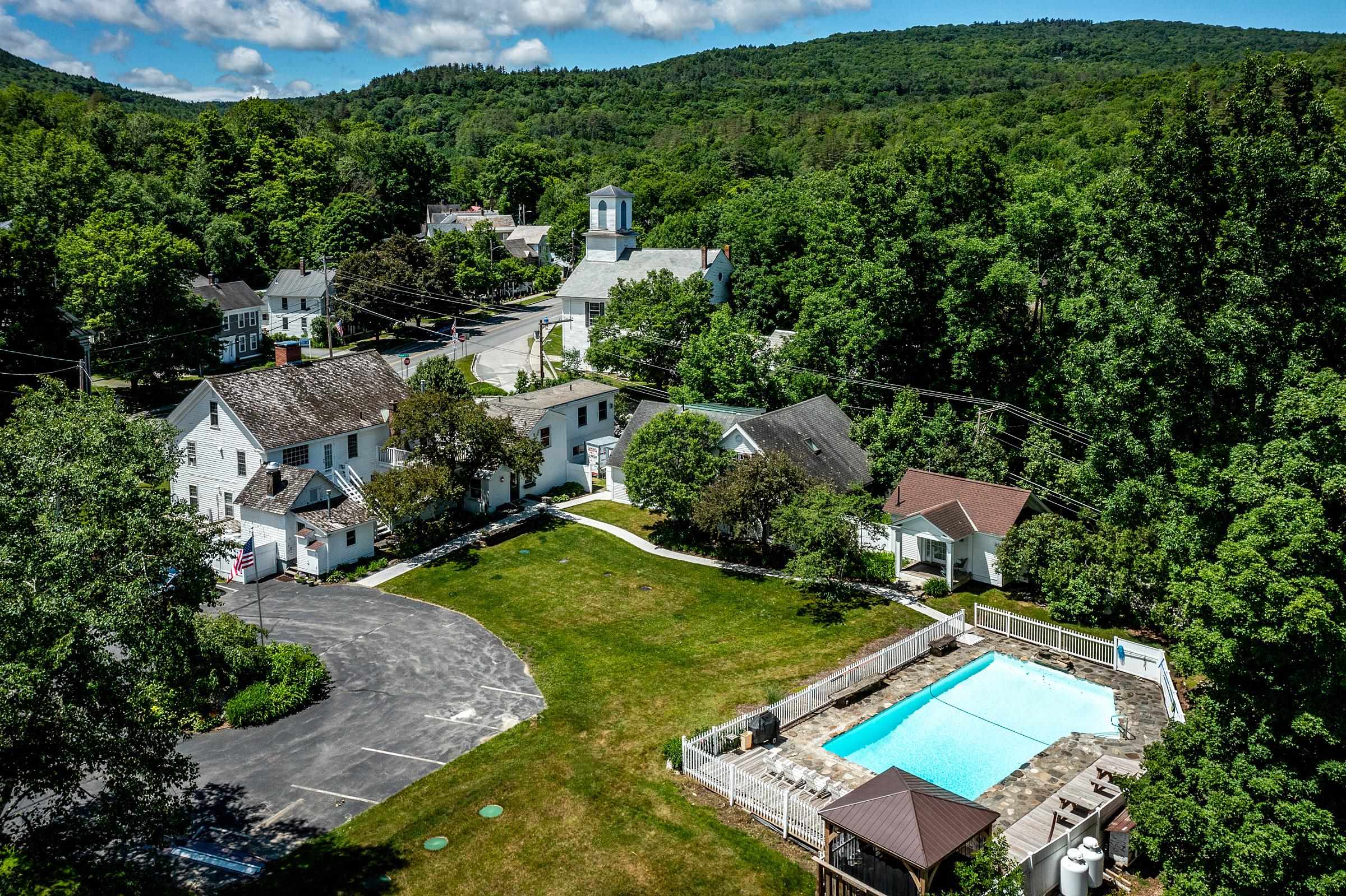drone shot of property