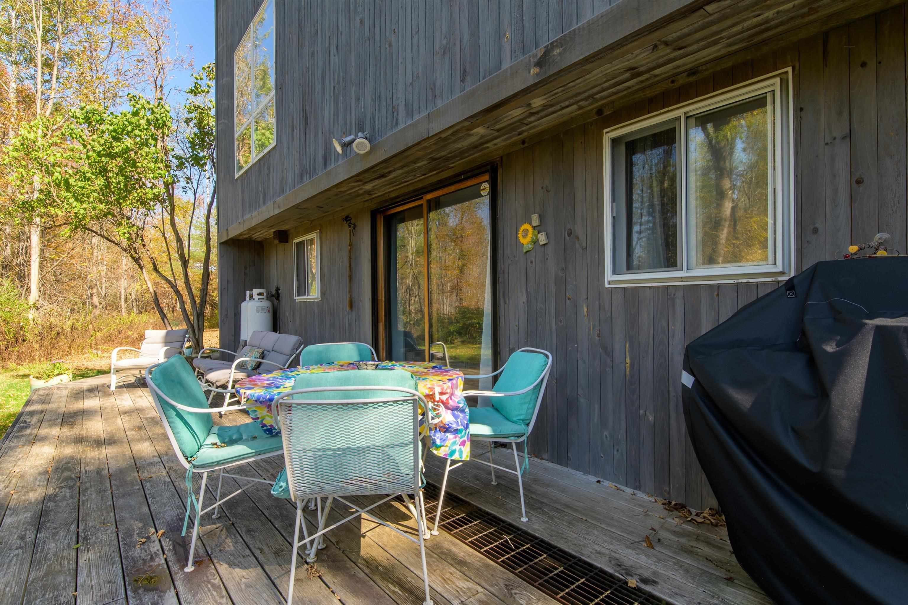 Spacious back deck with wonderful views