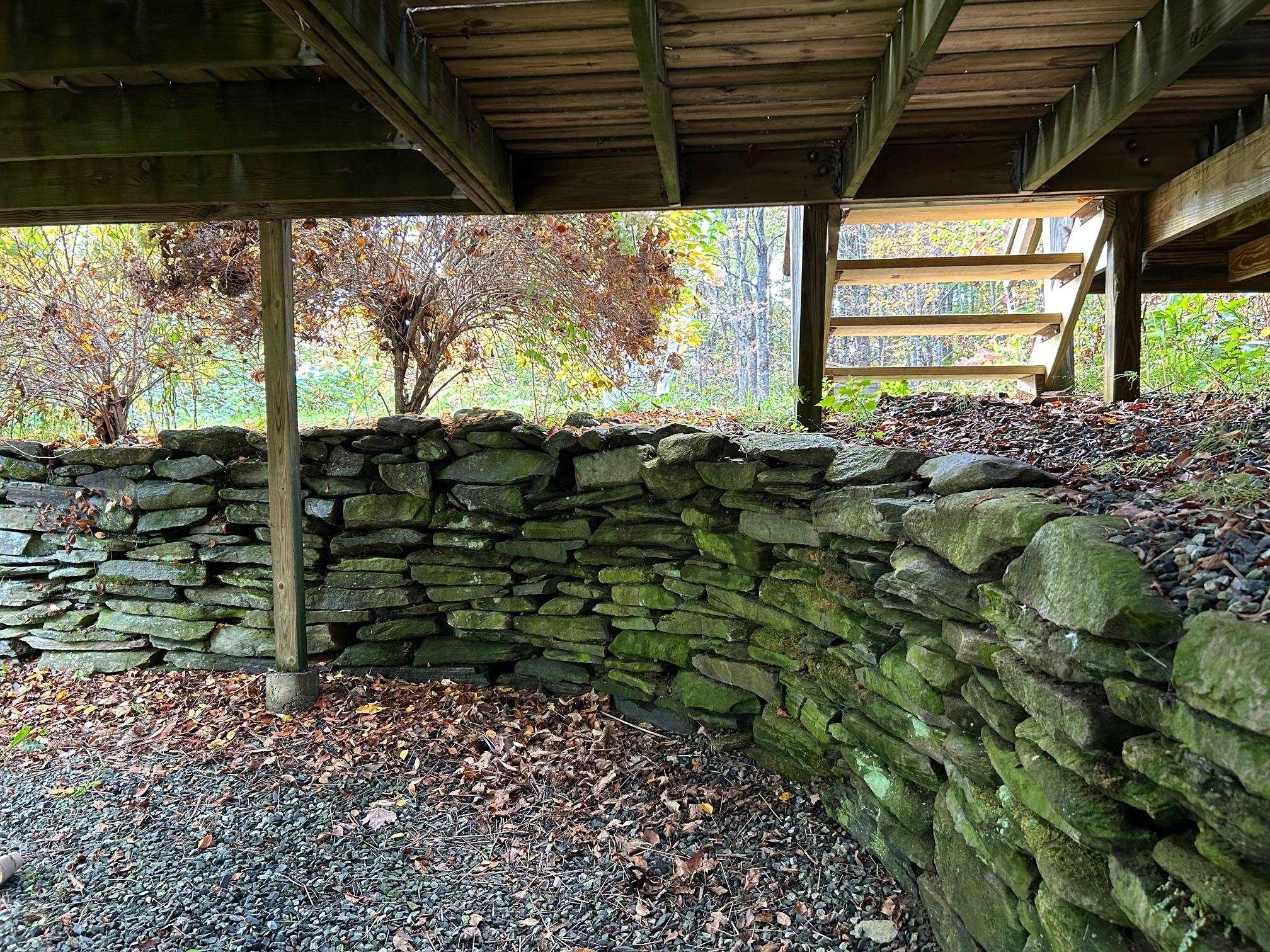 Stonewall near basement door