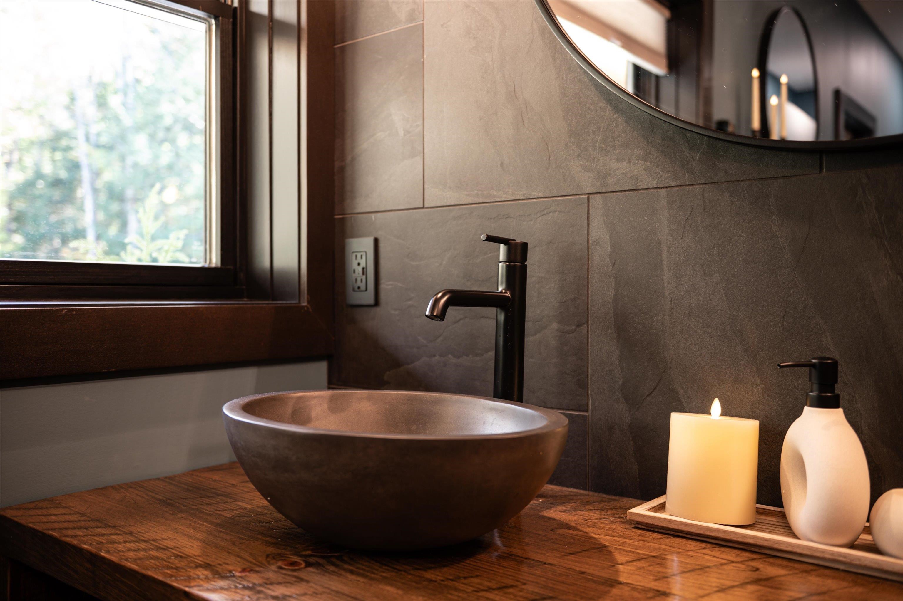 With a 1/2 Bath, a Beautiful Bath