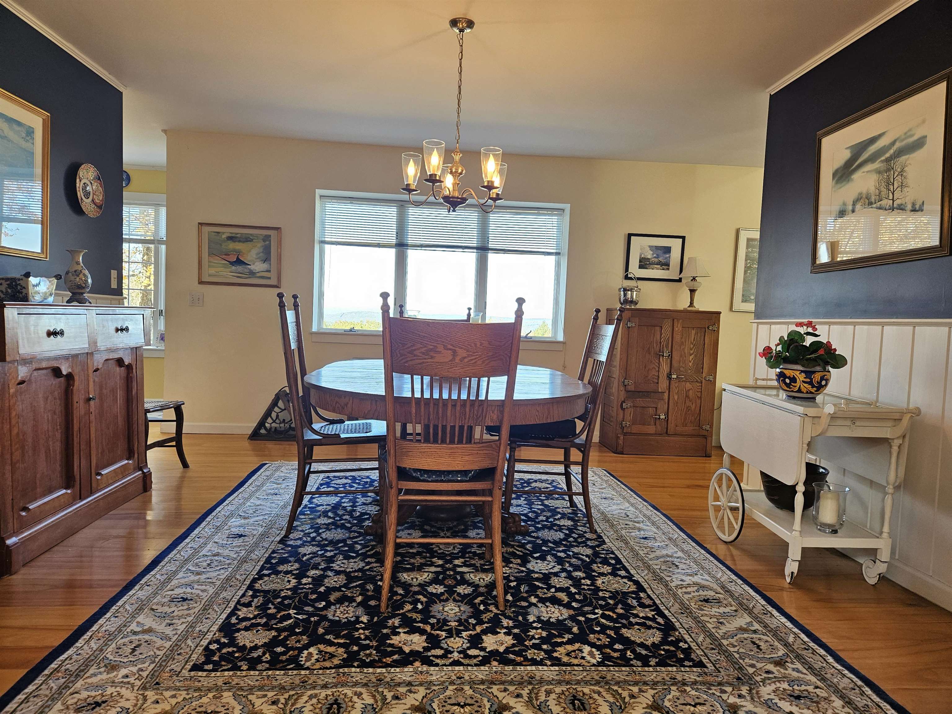 Dining room with long range views