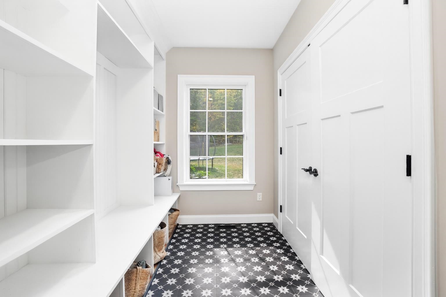 Mudroom With Built-In Shelving