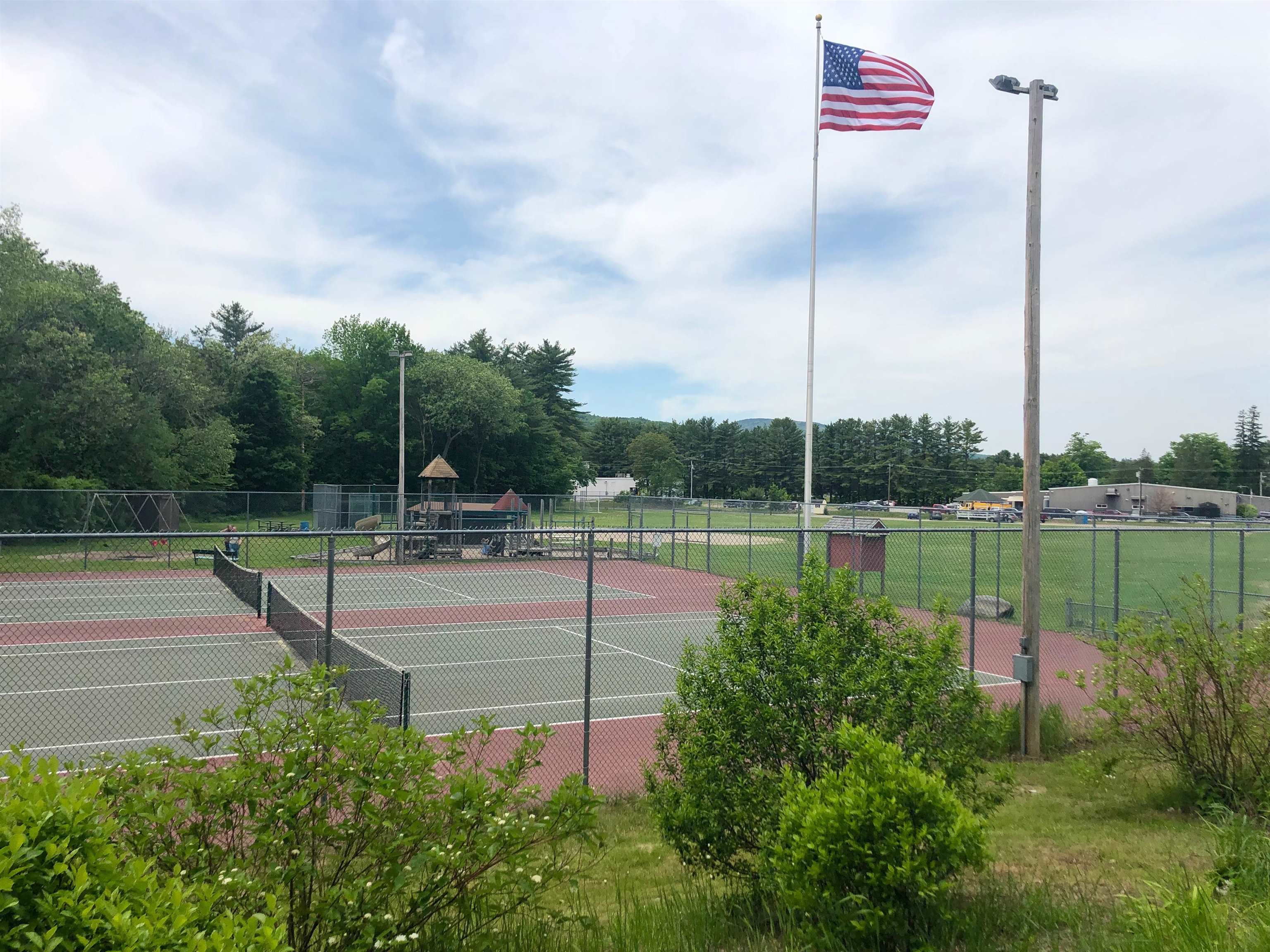 COurts and playground across the street