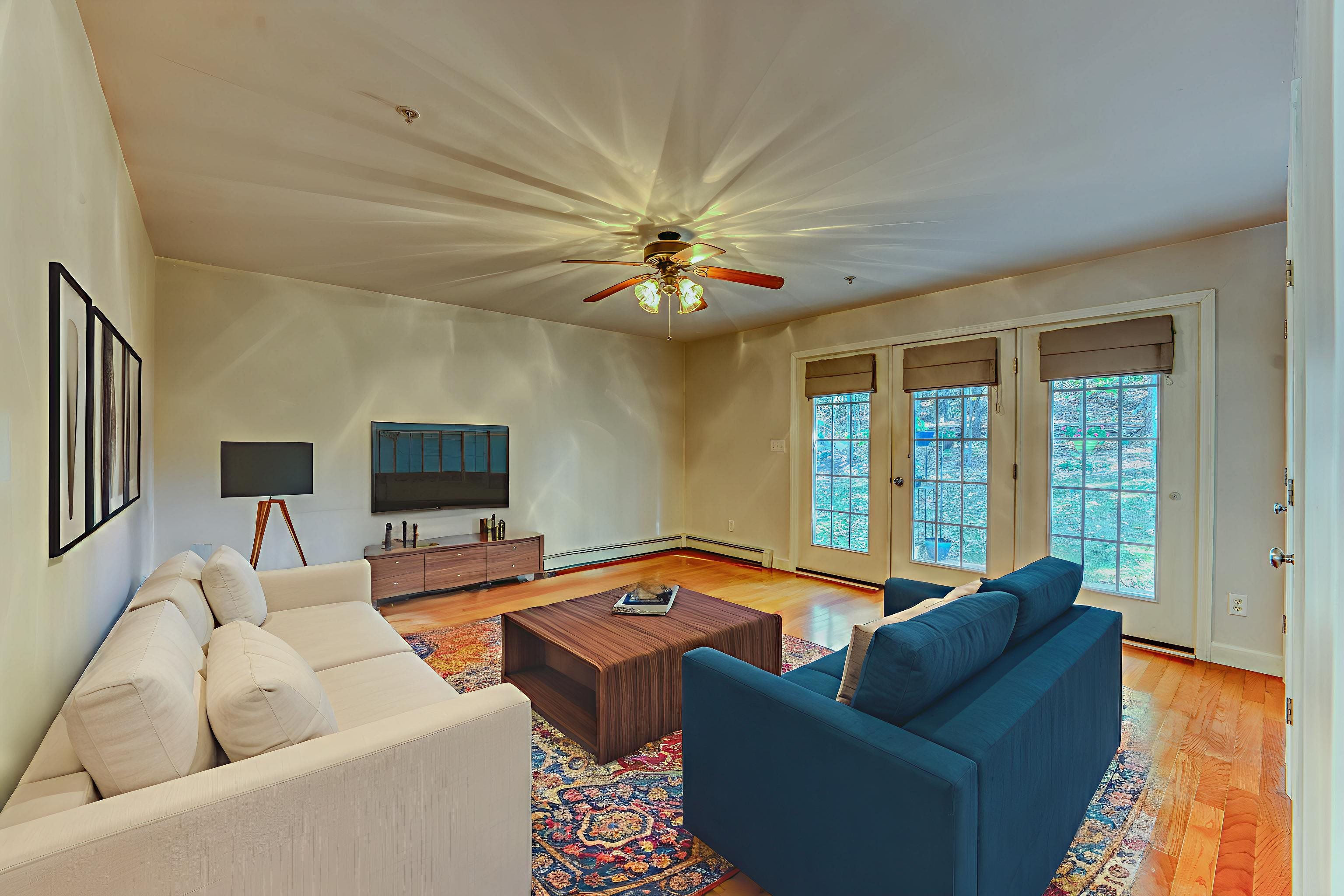 Living room digitally staged