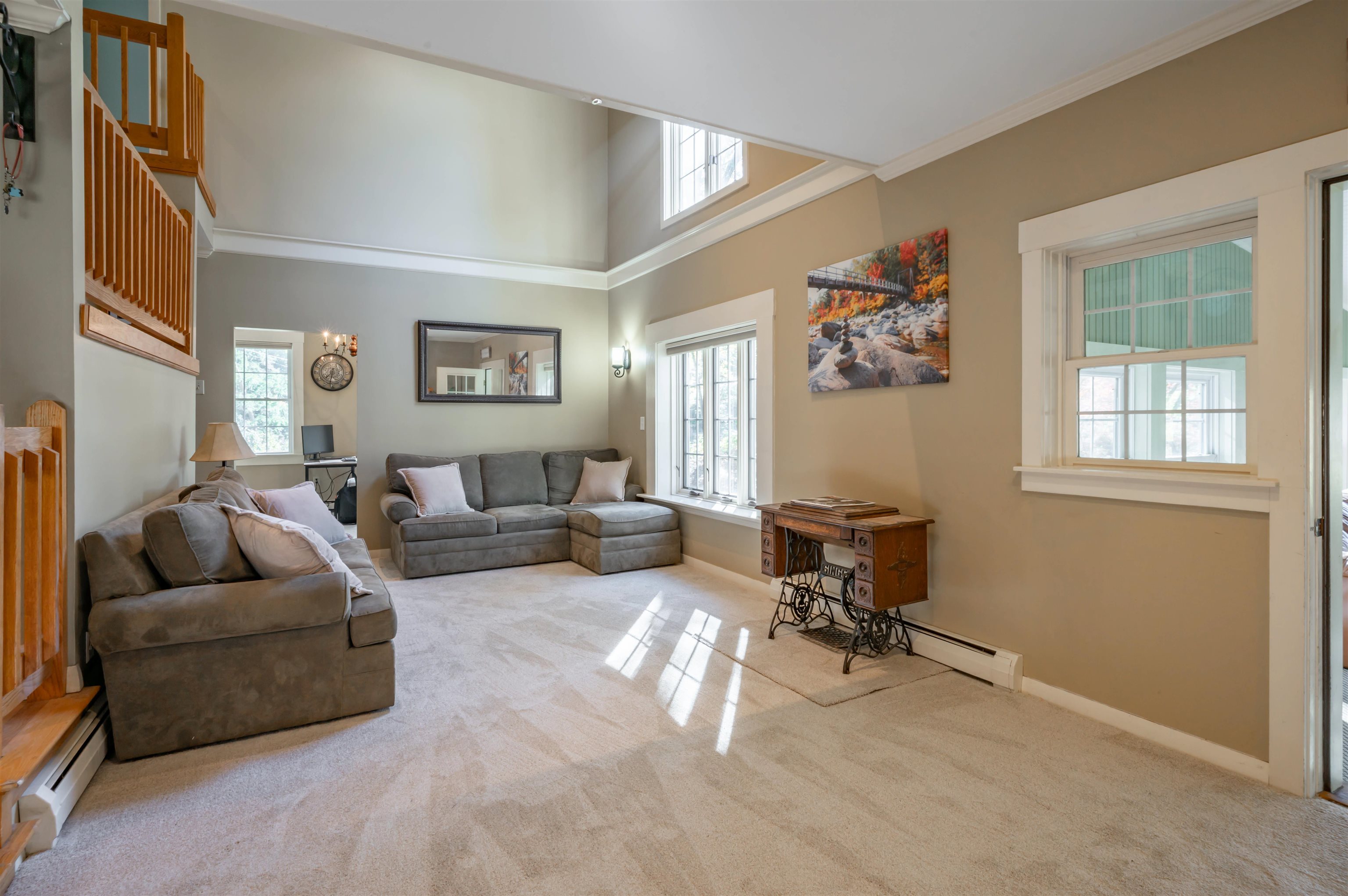 Vaulted ceilings in living room