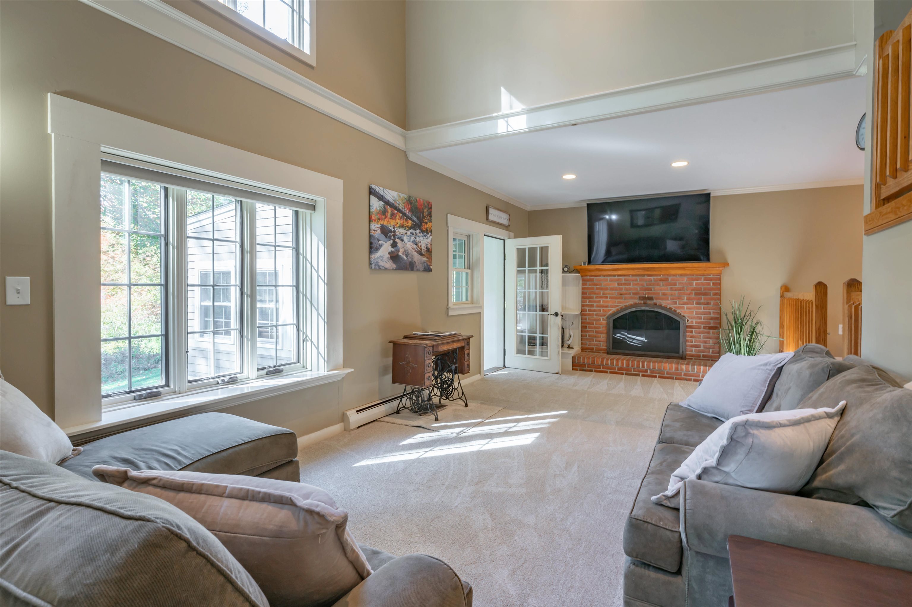 Living room has so much natural light!